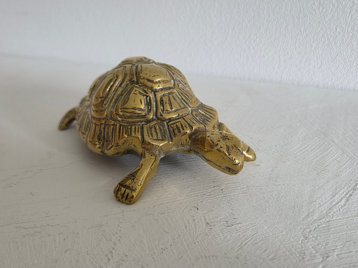 vintage messing schildpad beeldje paperweight