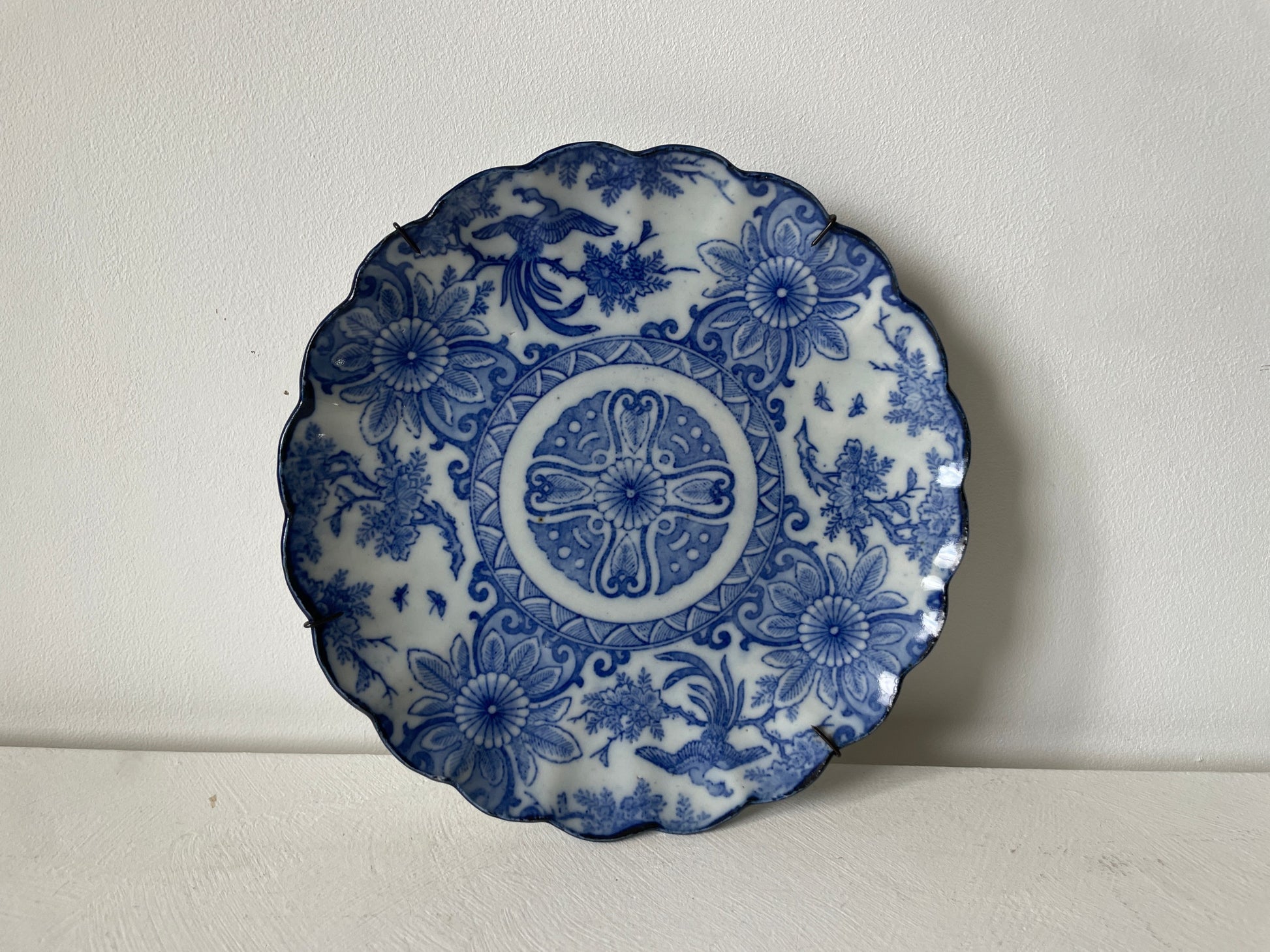 oud japans blauw wit wandbord