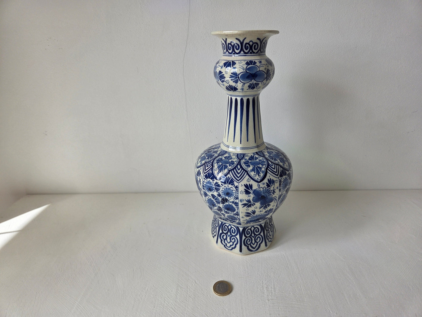 antieke Delfts blauwe knobbelvaas 1900