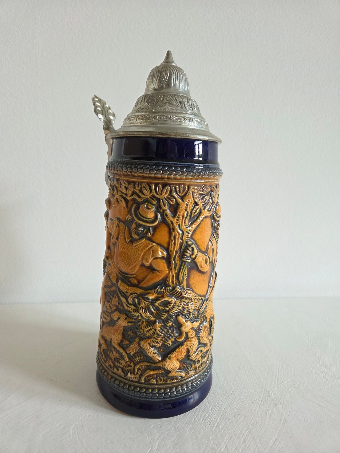 Vintage bierpul GERZ – met vossenhandvat, West-Germany