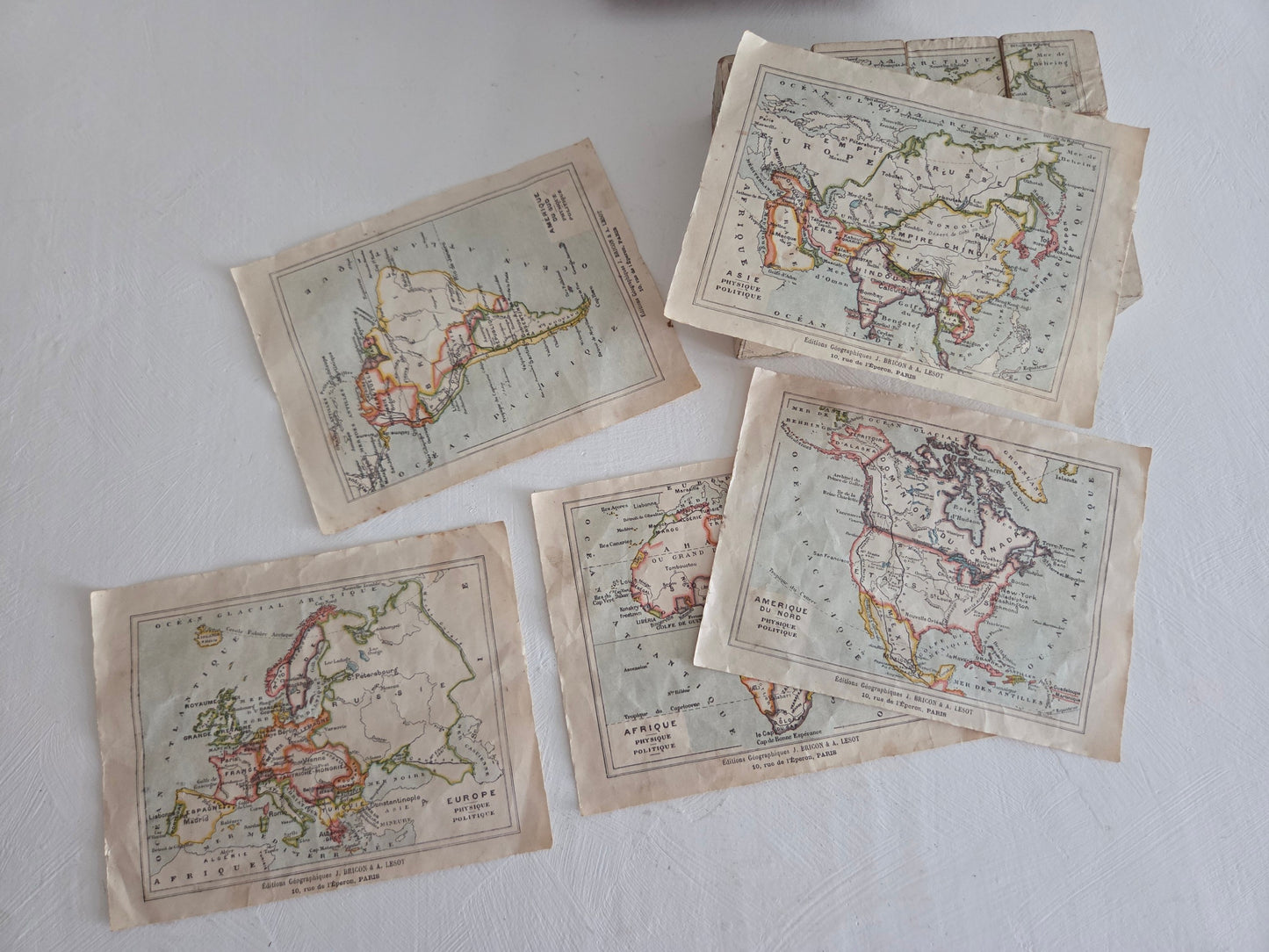 educatieve blokpuzzel kaarten werelddelen Frankrijk 1900