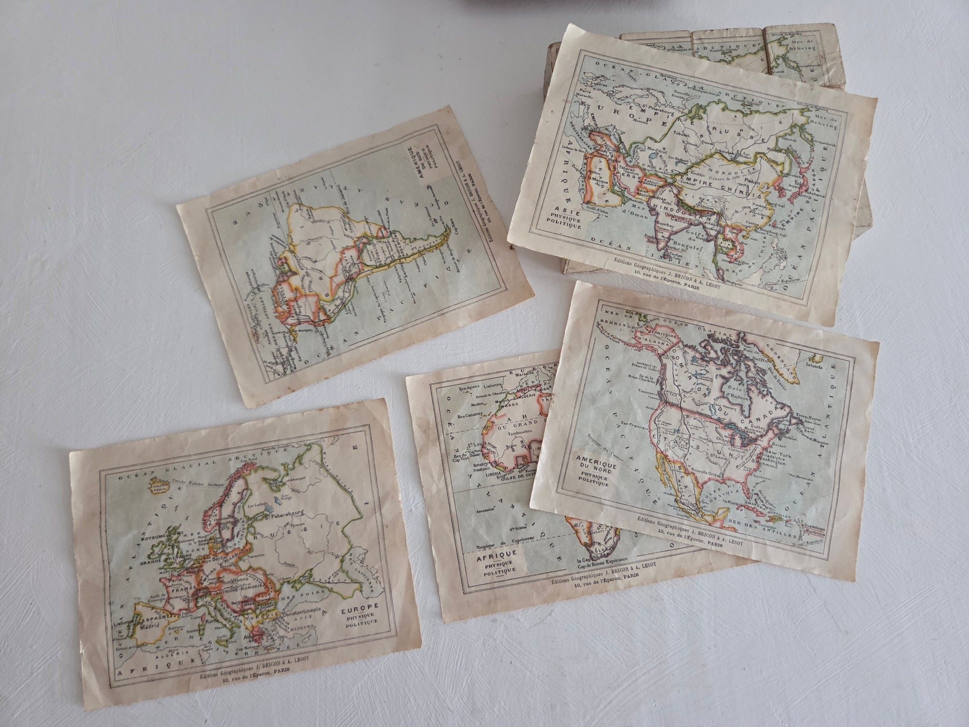 educatieve blokpuzzel kaarten werelddelen Frankrijk 1900