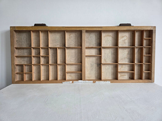 antieke drukkerijletterbak hout verschillende vakformaten