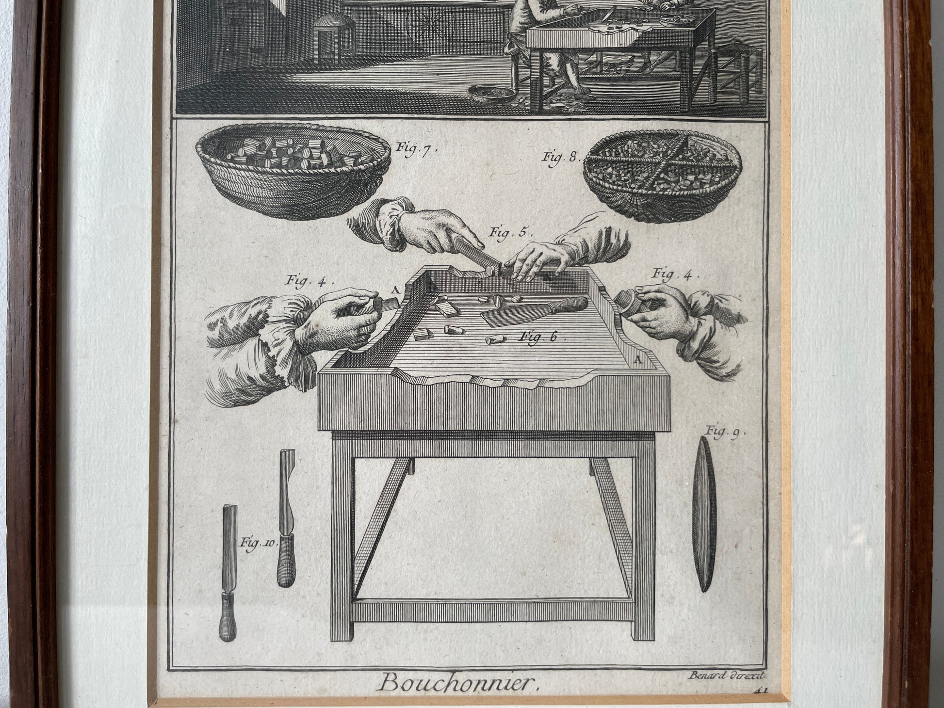 antieke prent bouchonnier kurkensnijder