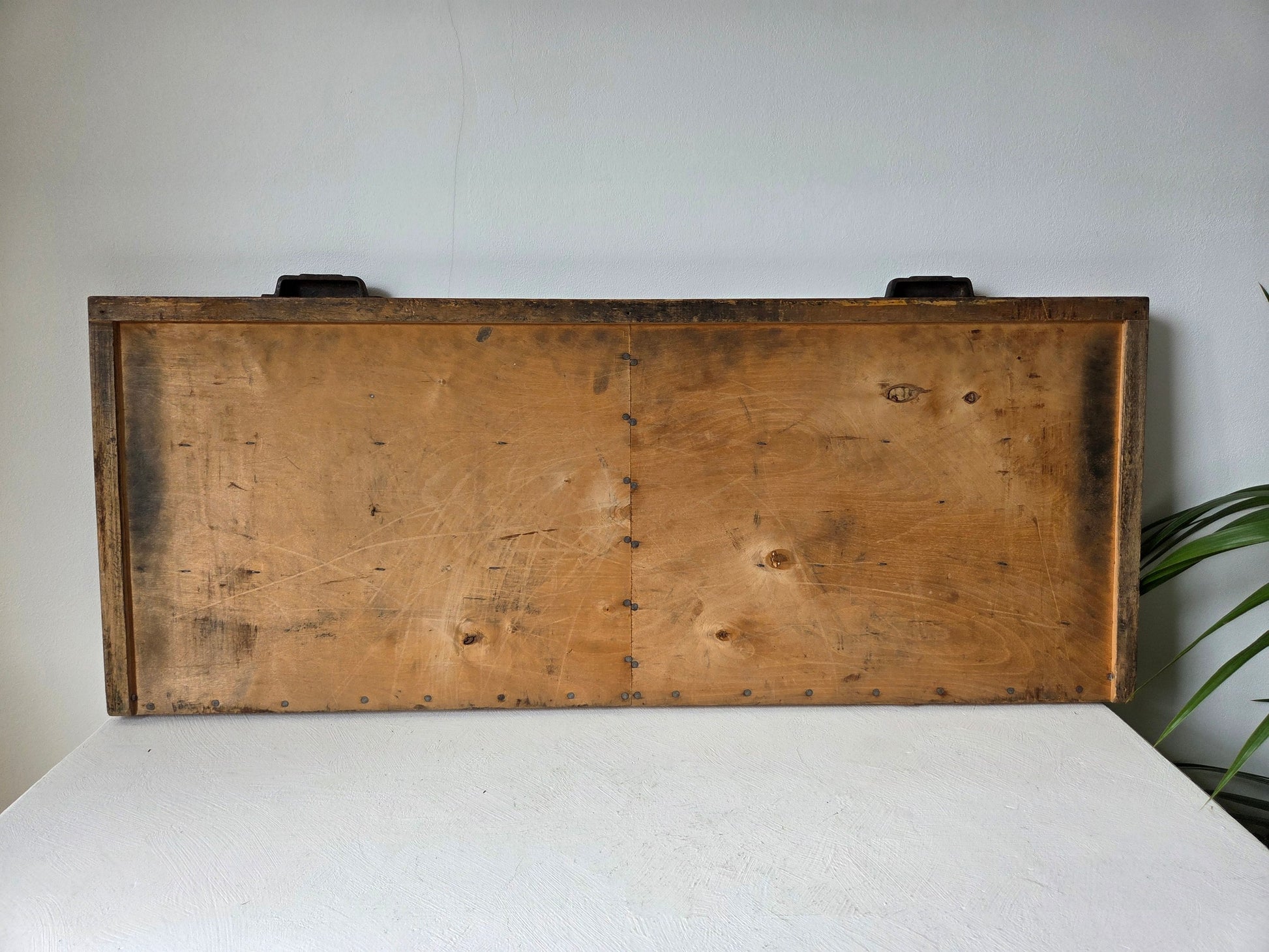 Vintage houten letterbak 43 vakjes gebruikt