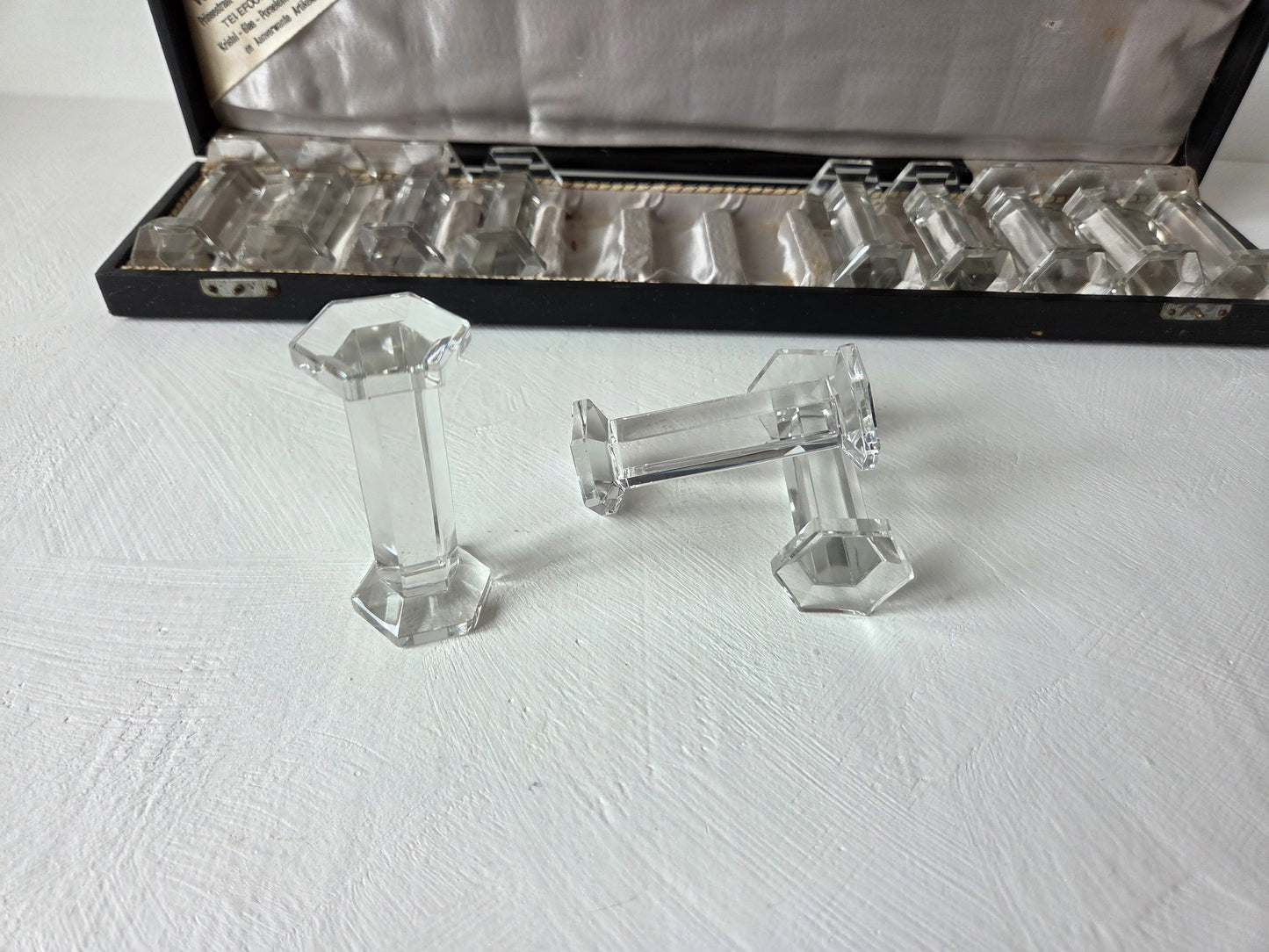 art deco messenleggers kristal W König Den Haag originele doos