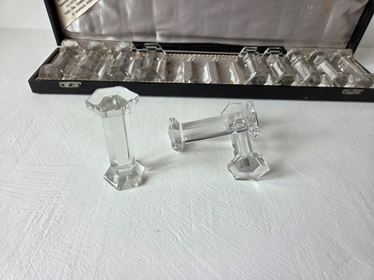 art deco messenleggers kristal W König Den Haag originele doos