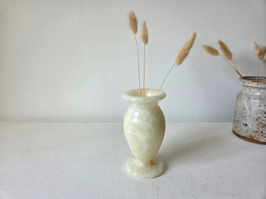 vintage onyx vaasje beige roze