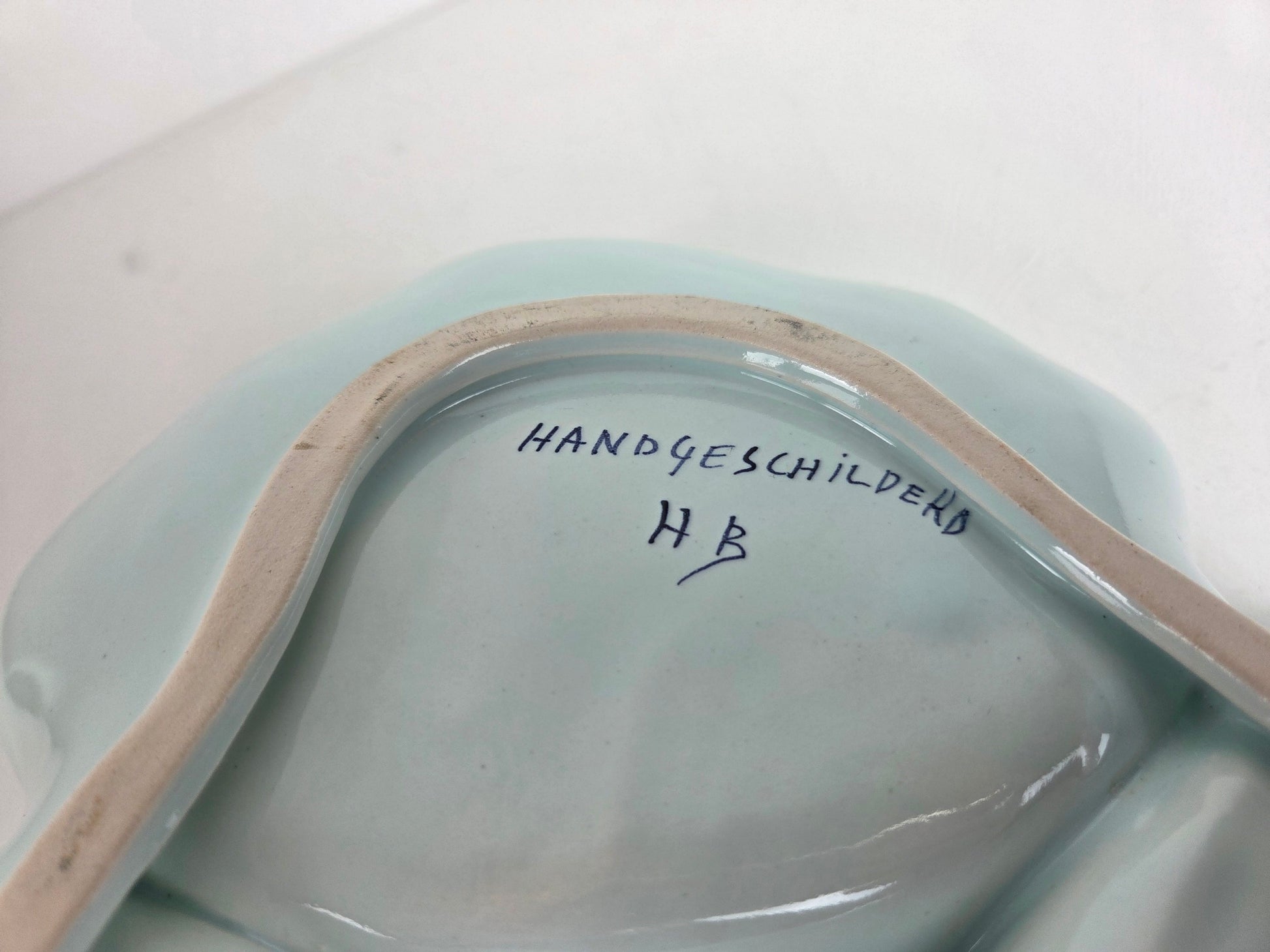 Delfts blauwe schaal met vogels en bladeren handgeschilderd