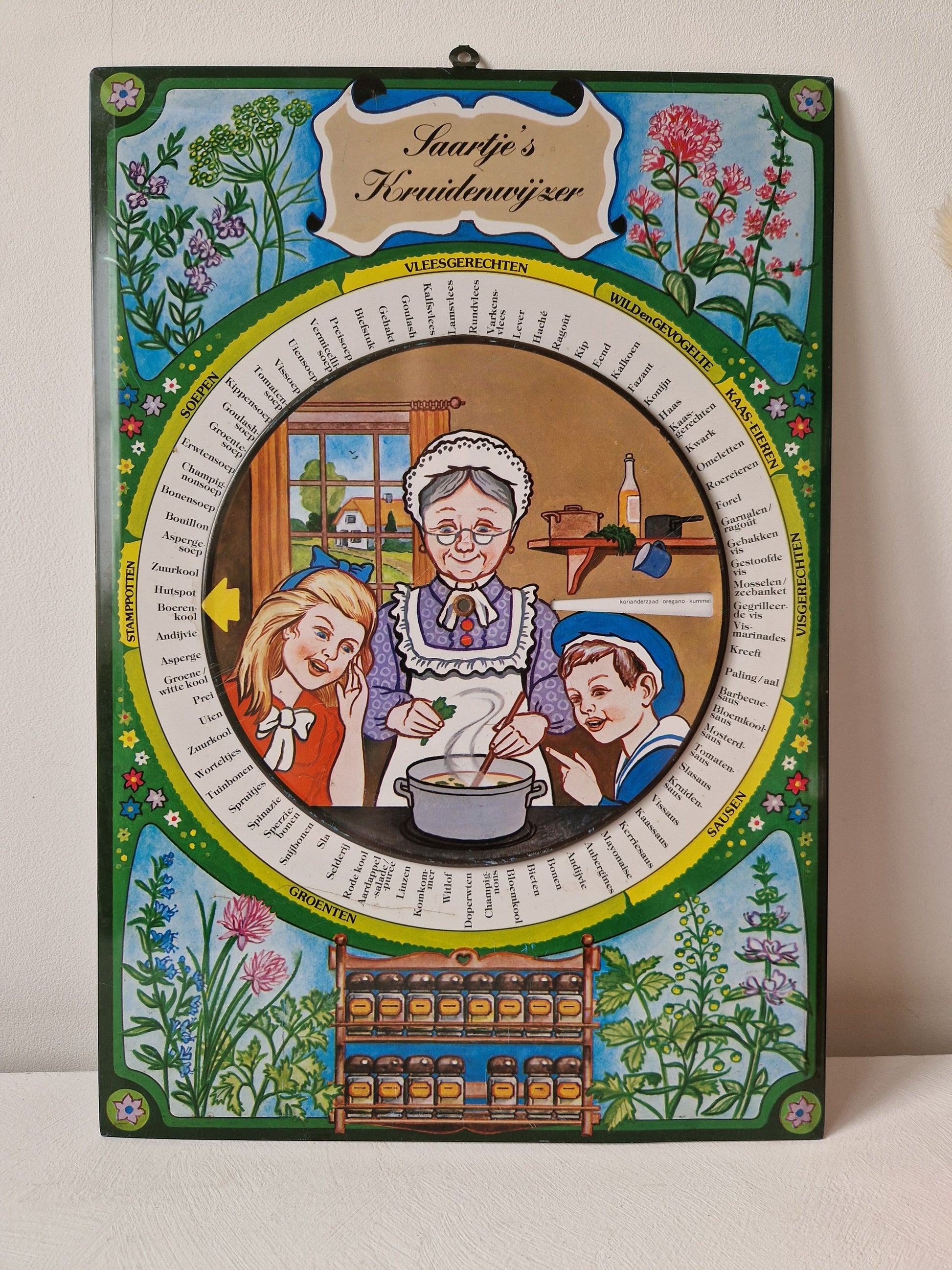 webshop in brocante - vintage kruidenwijzer wanddecoratie