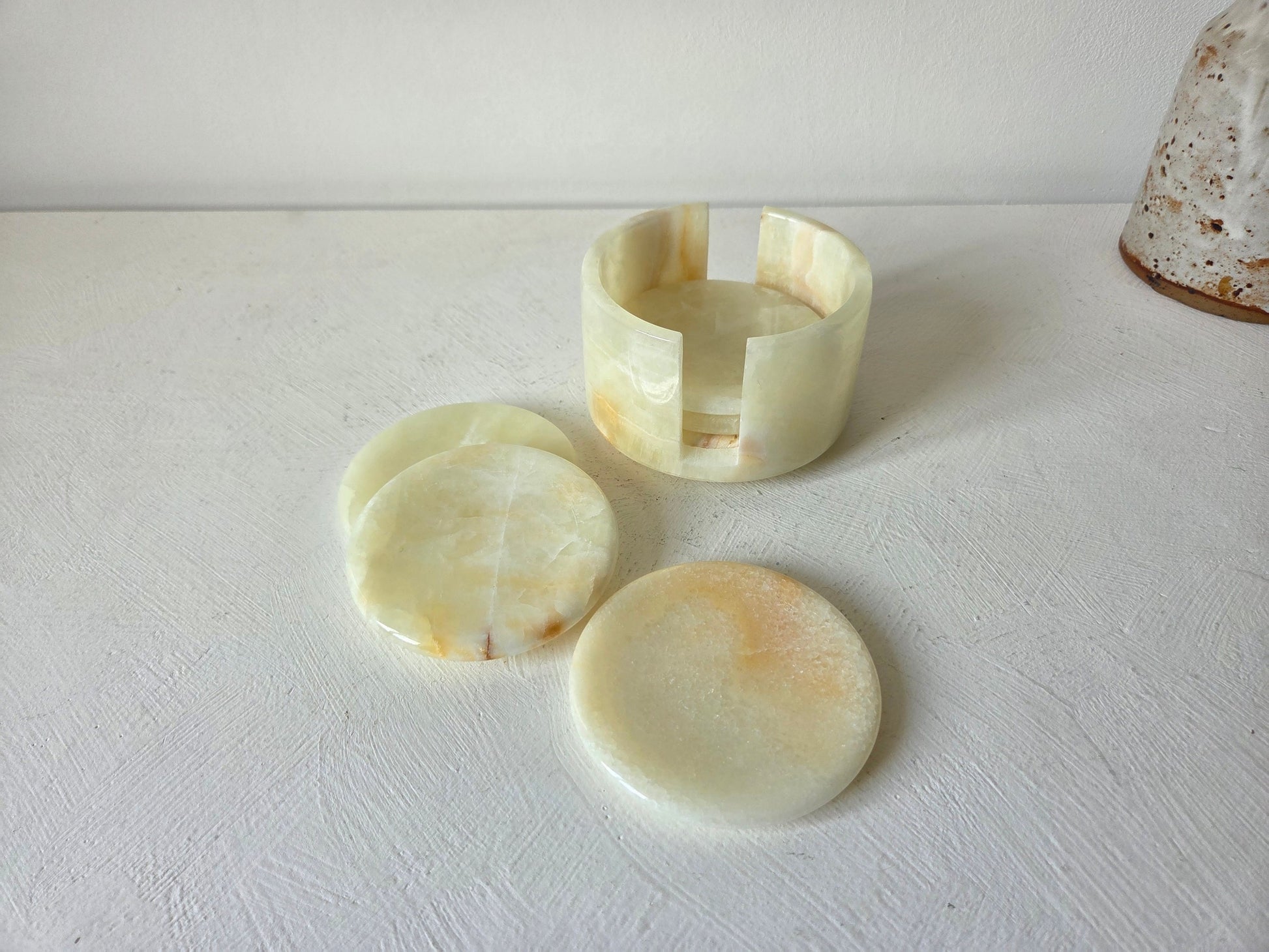 vintage onyx onderzetters set