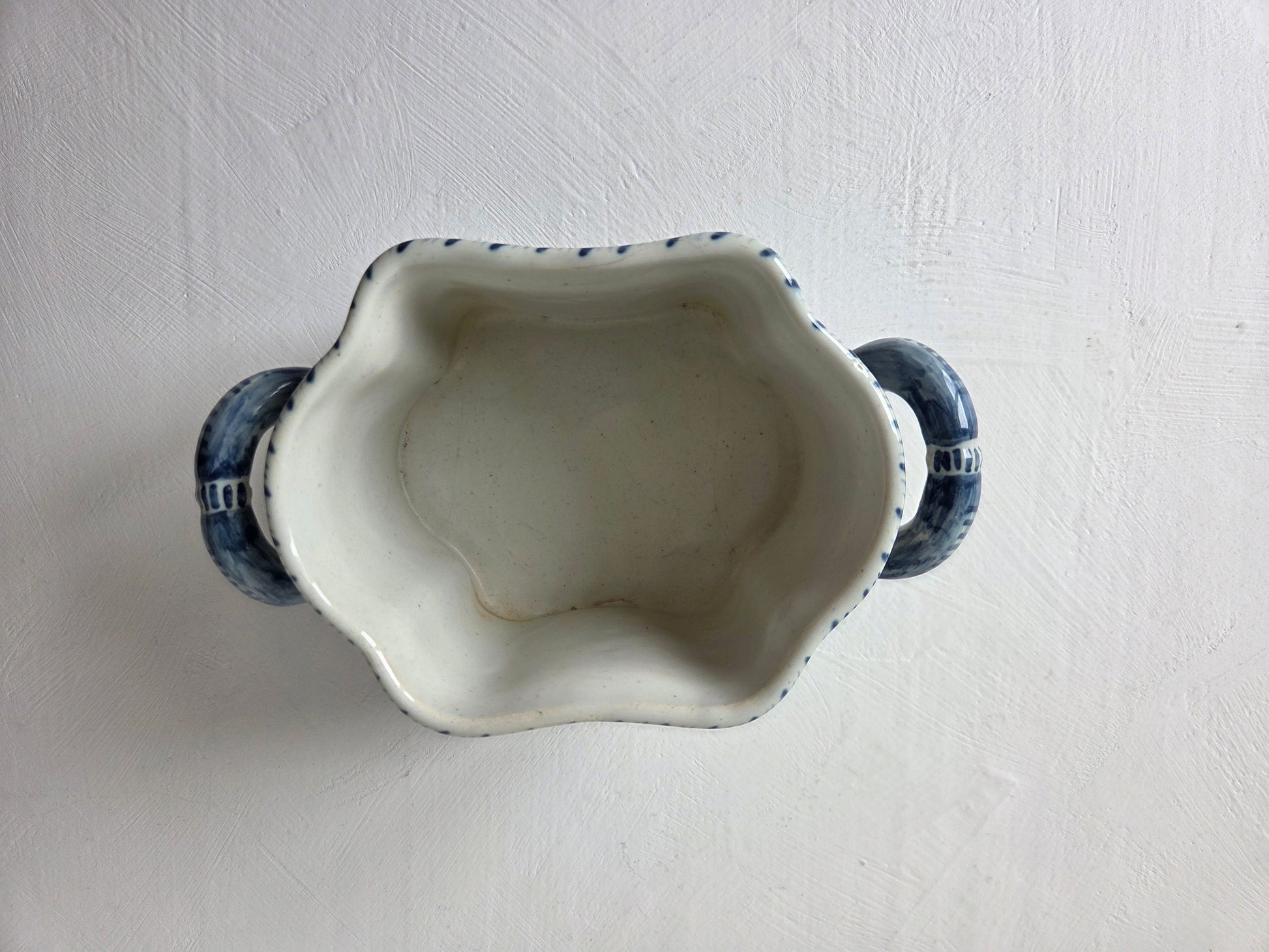 handbeschilderde bloempot Makkum Delfts blauw molen