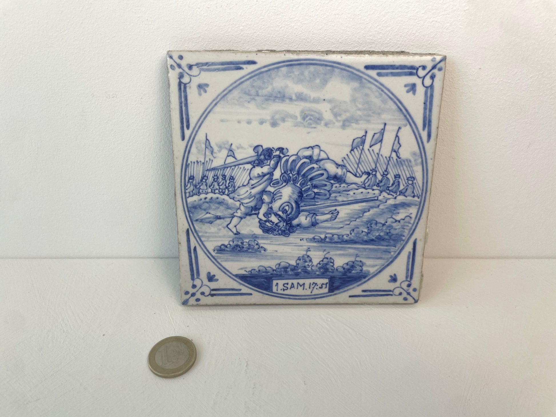 Keramieken bijbeltegel begin 20e eeuw