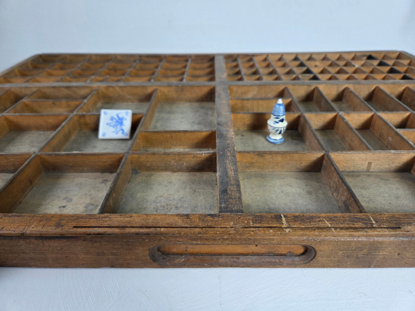 grote houten letterbak uit drukkerij