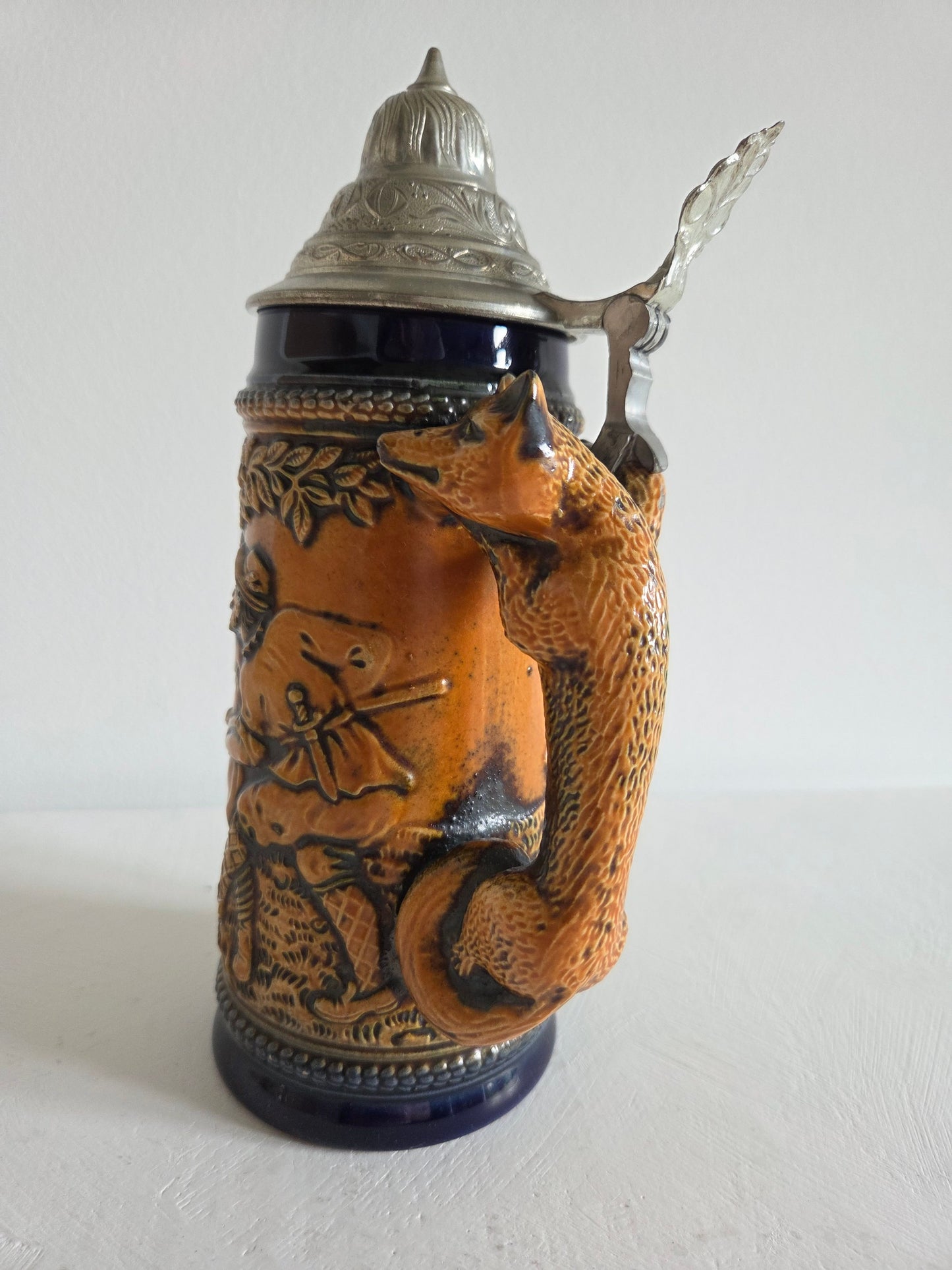 Vintage bierpul GERZ – met vossenhandvat, West-Germany