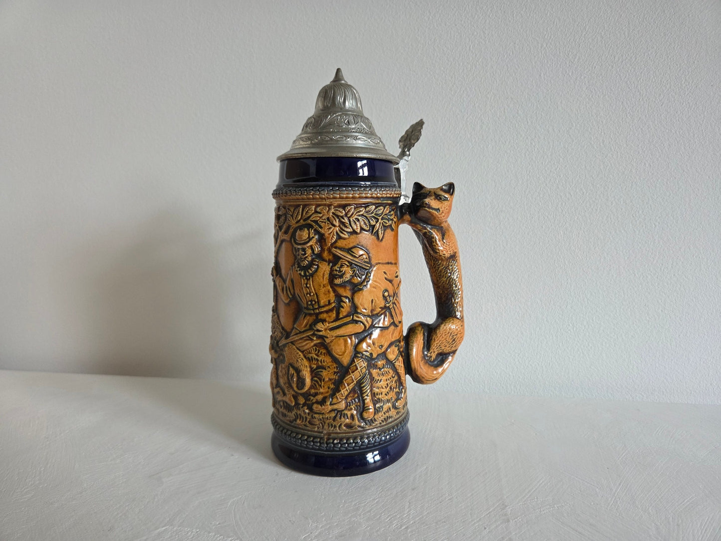 Vintage bierpul GERZ – met vossenhandvat, West-Germany