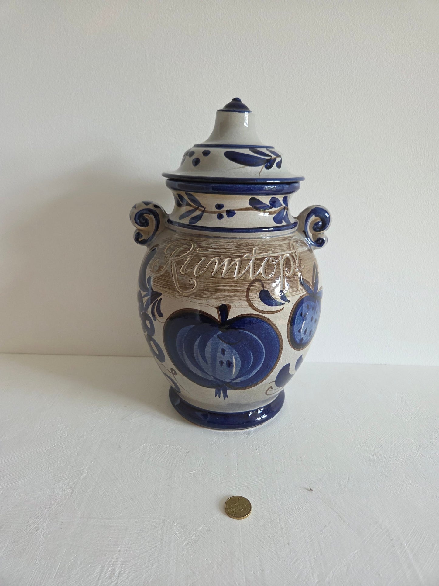 vintage West-Duits aardewerk Rumtopf appels aardbeien