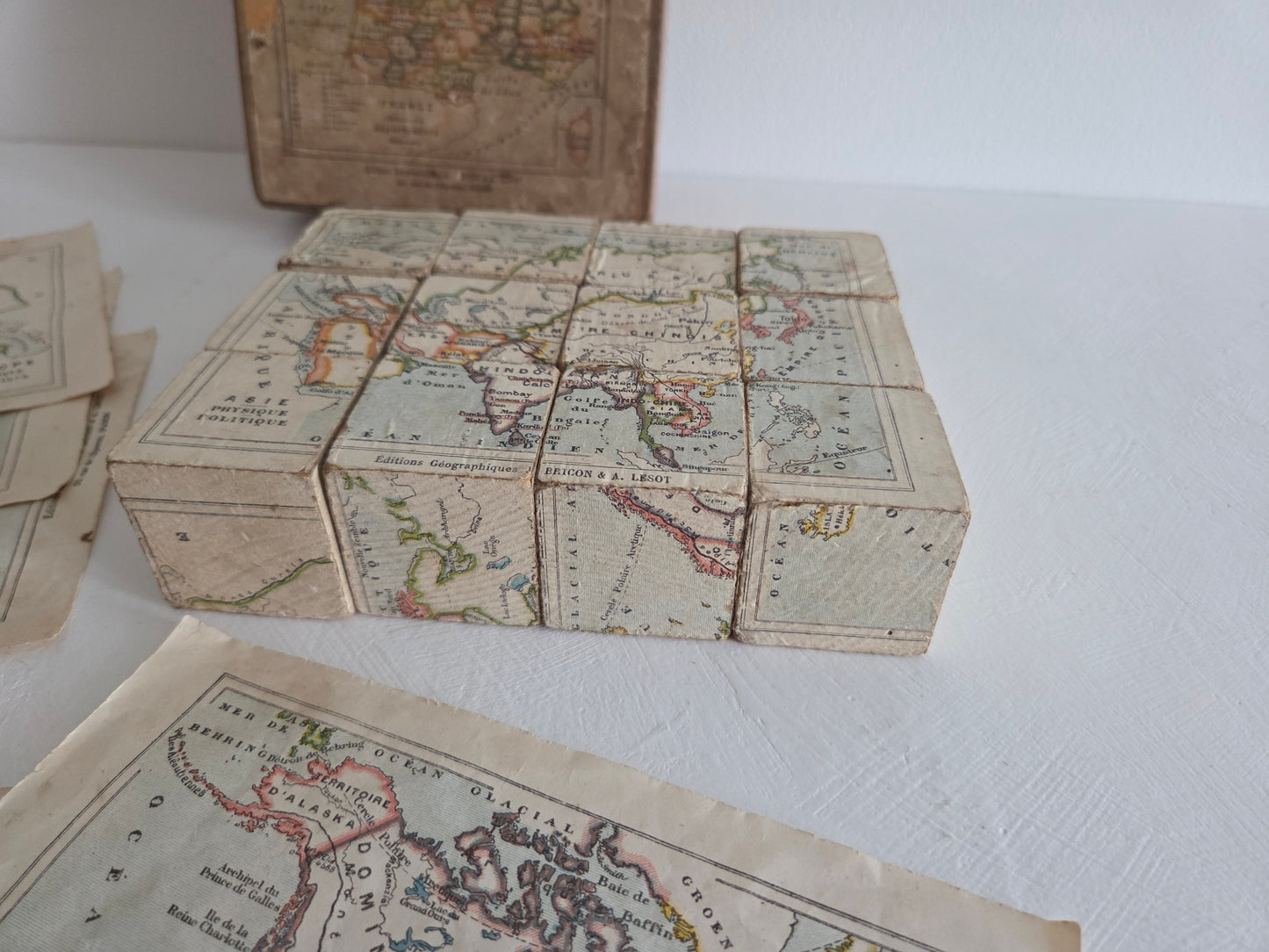 educatief speelgoed Frankrijk blokpuzzel ca 1900 1914