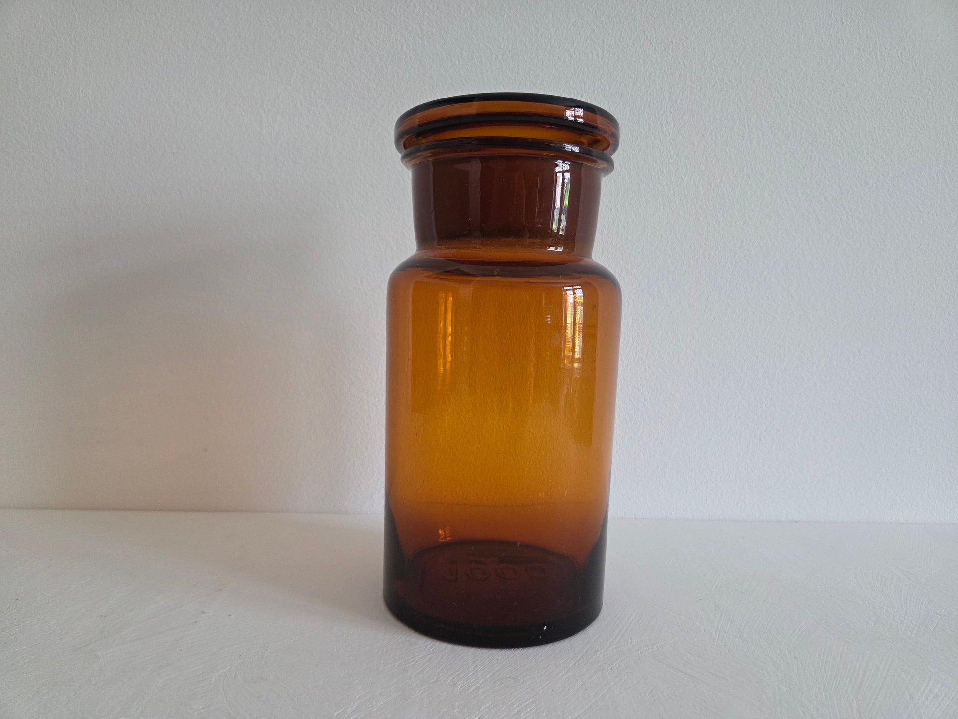 vintage pot apotheek amberkleurig glas losse stop