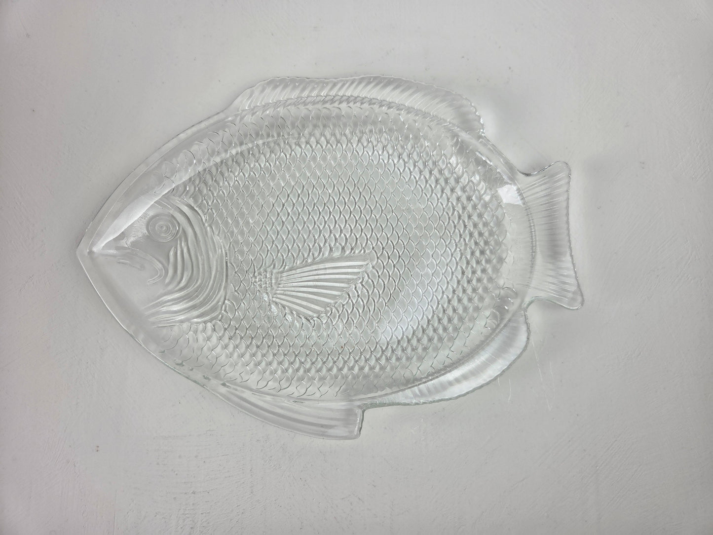Vintage visschaal glas 27,5 cm