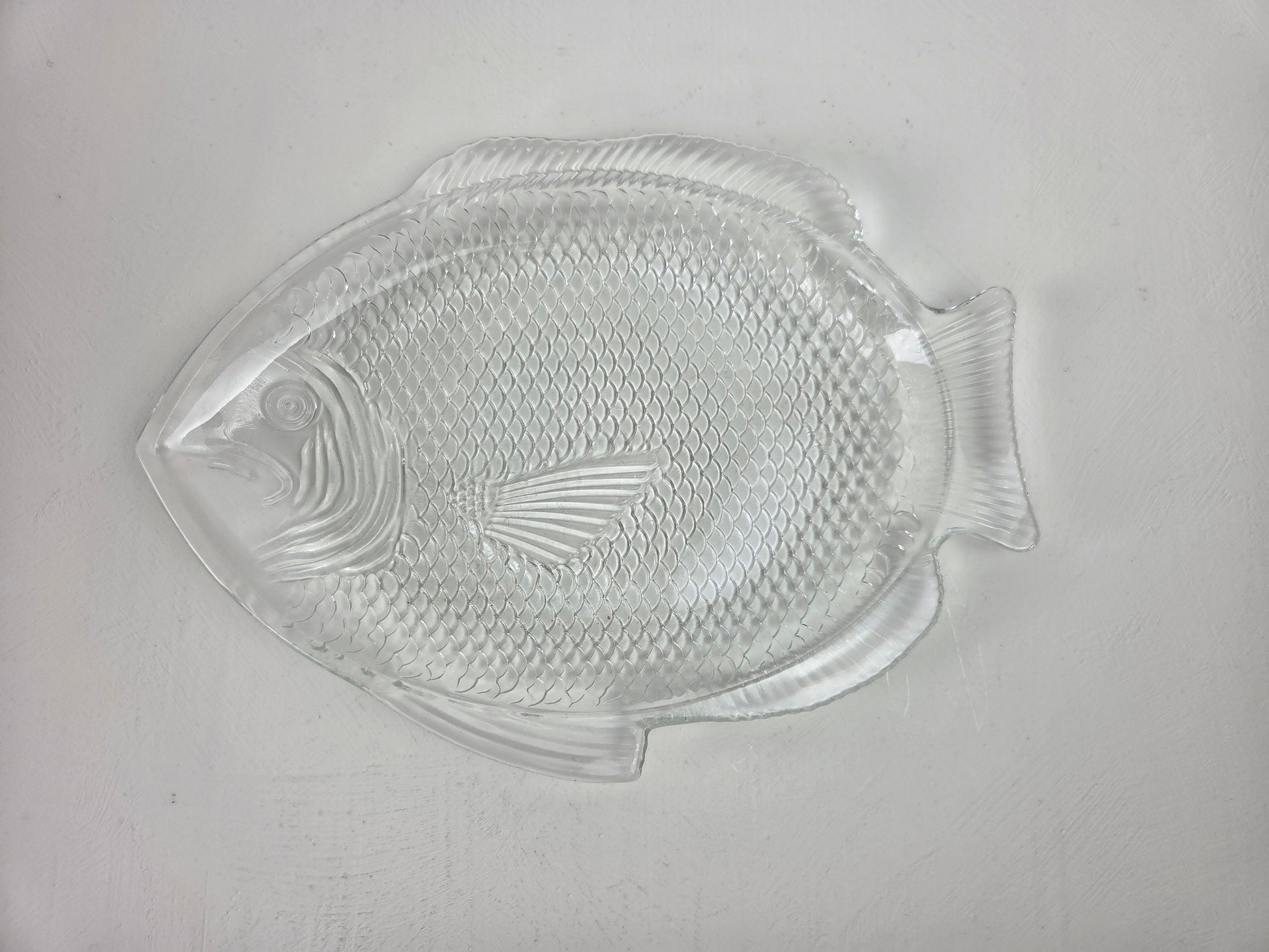 Vintage visschaal glas 27,5 cm
