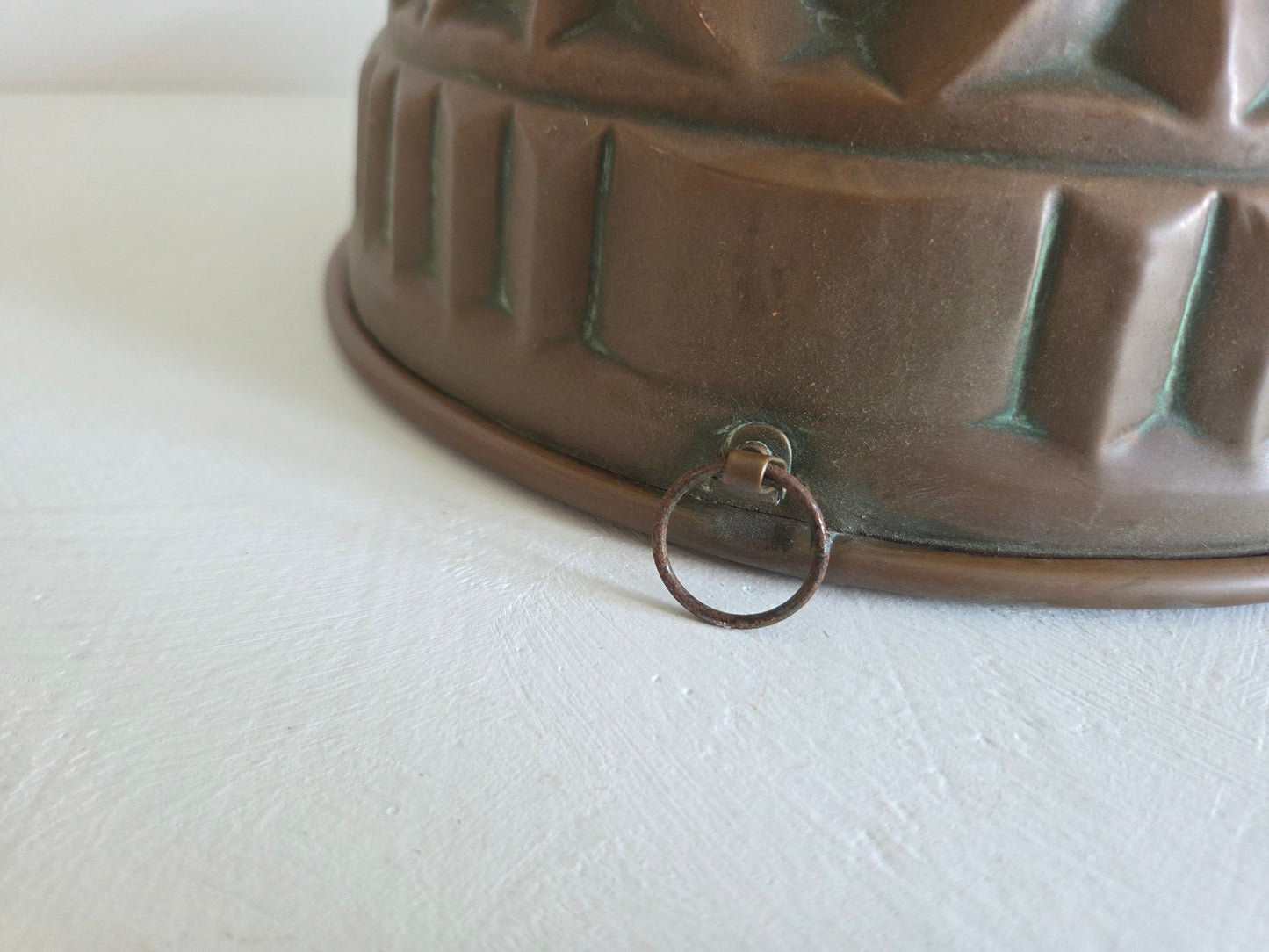 antieke koperen bakvorm bollen ring ophangring ca 1900