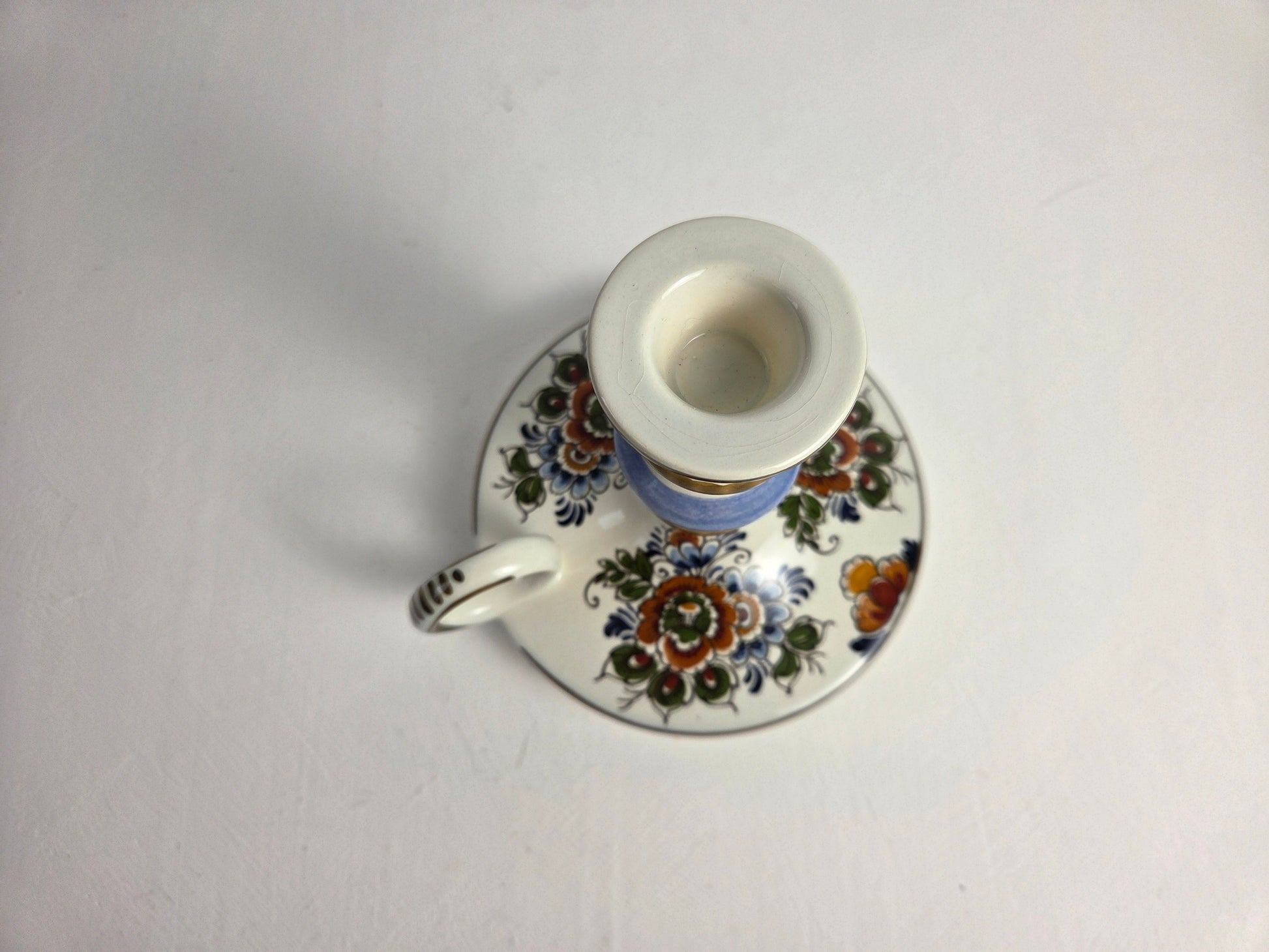 vintage keramieken kandelaar flora gouda