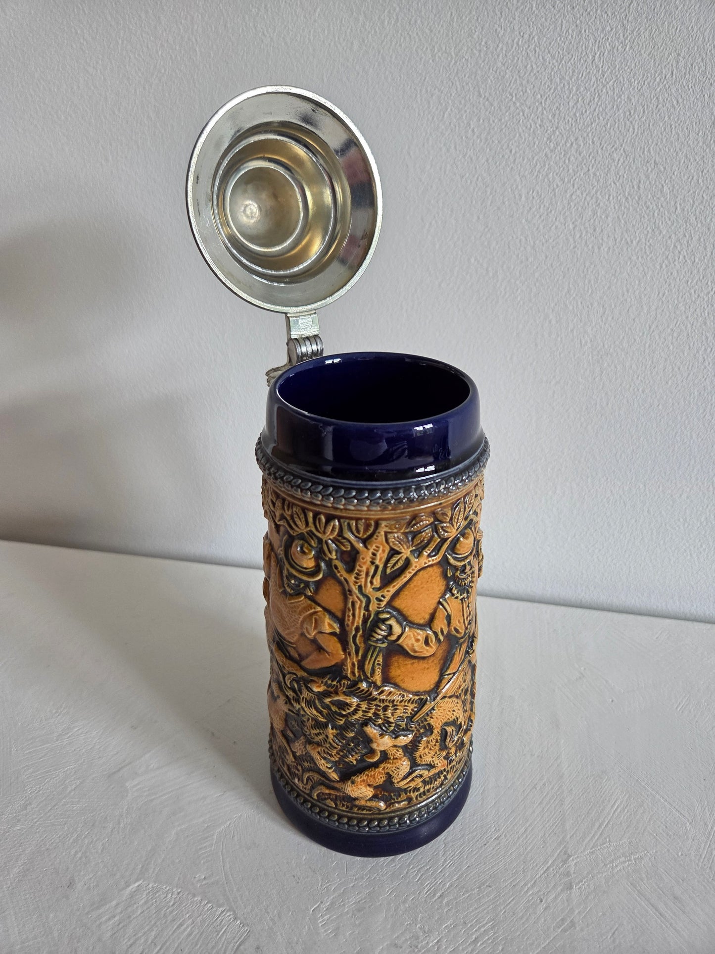 Vintage bierpul GERZ – met vossenhandvat, West-Germany