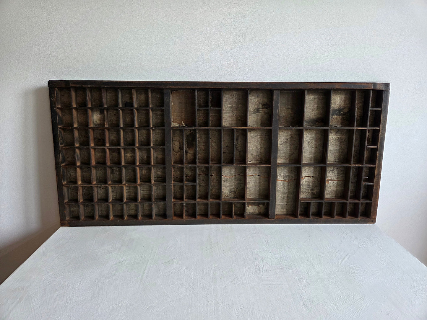 antieke letterbak hout 102 vakjes verschillende formaten
