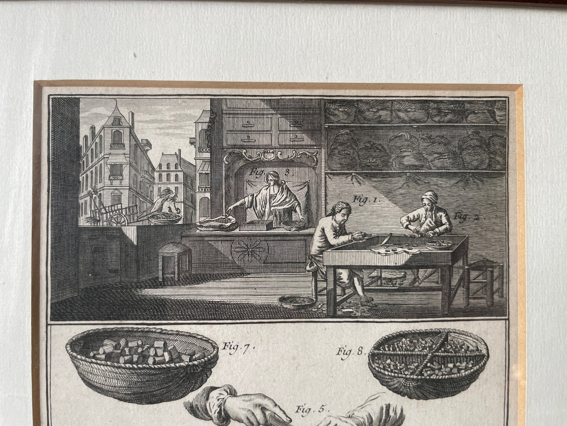 antieke illustratie ambacht kurkensnijden
