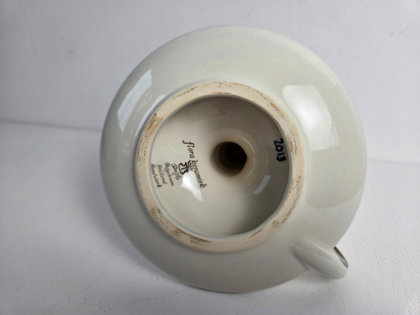 flora keramiek gouda kandelaar met handvat