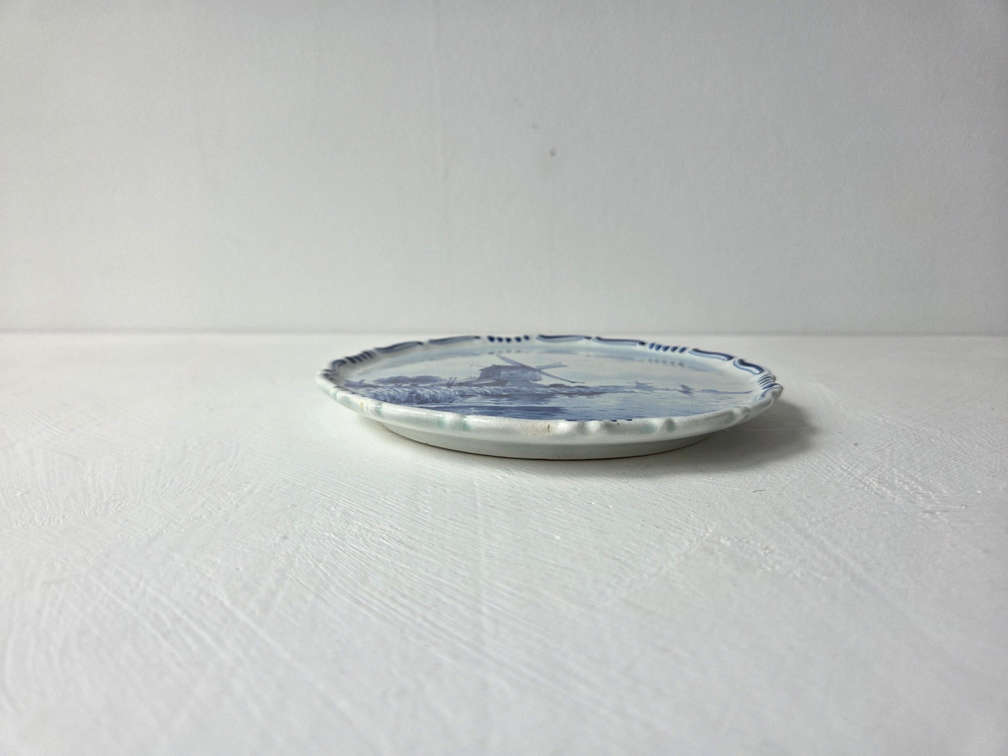 klein Delfts blauw wandbord met molen