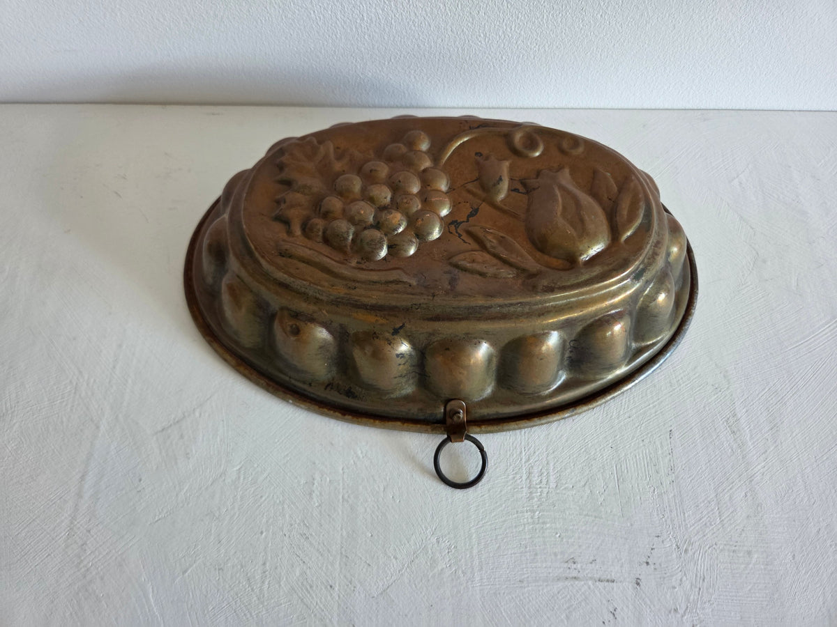 vintage koperen cakevorm met haakje
