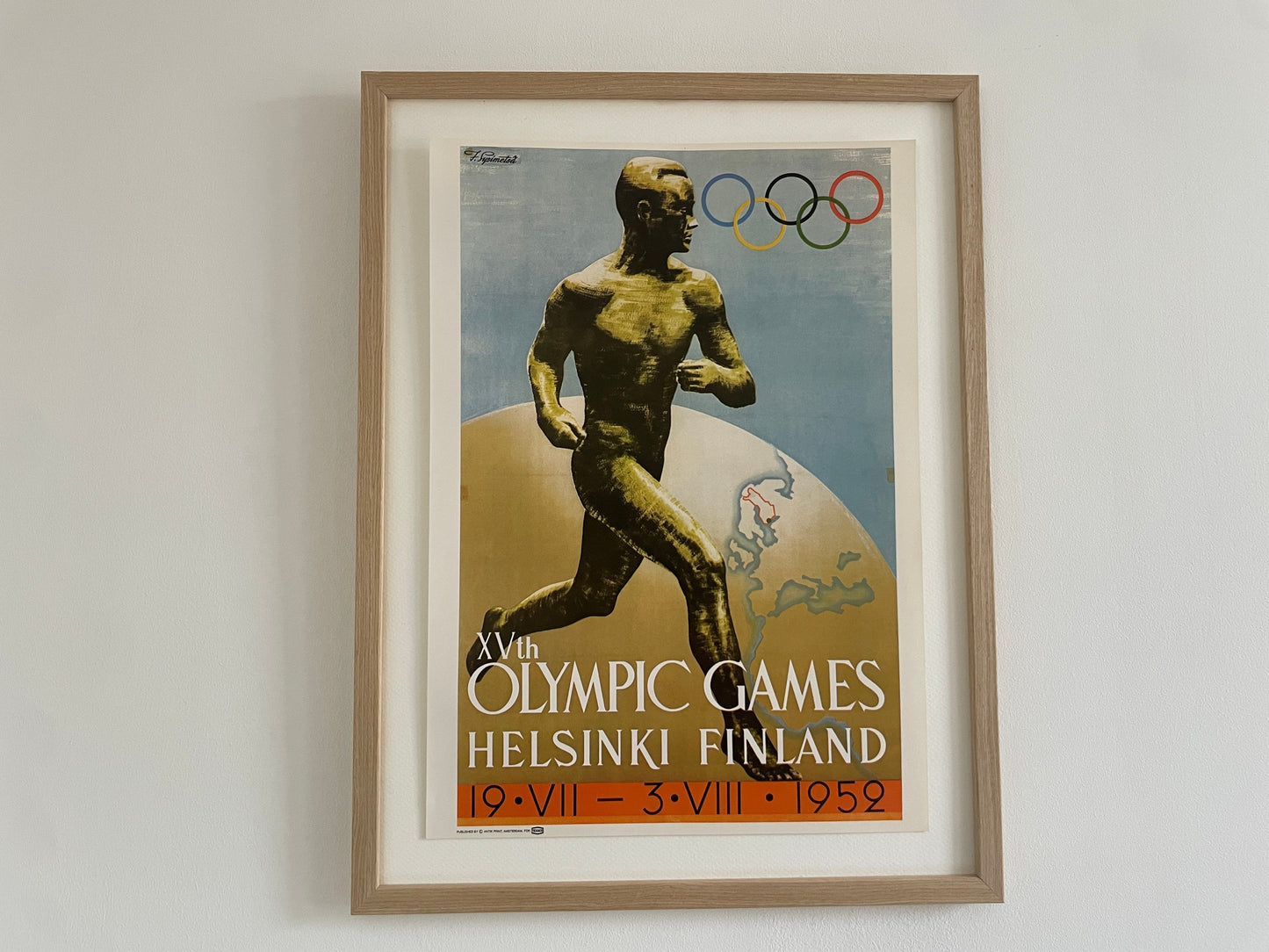 olympische ringen poster Helsinki Finland 1952