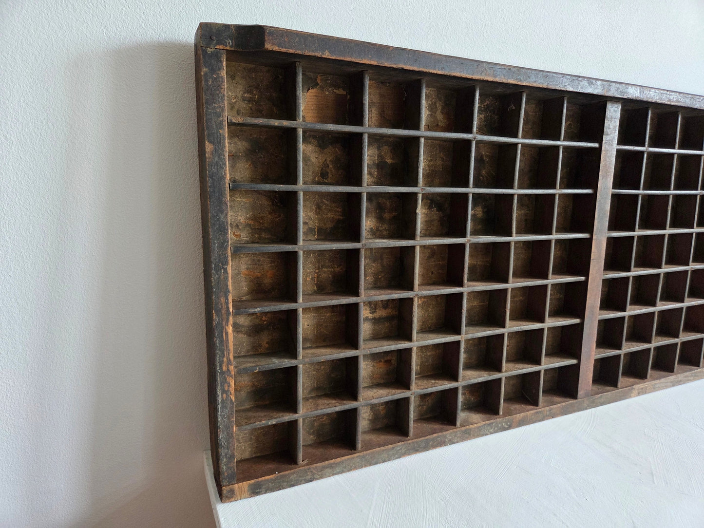 drukkerijletterbak 98 vakjes donkerbruin zonder handgrepen