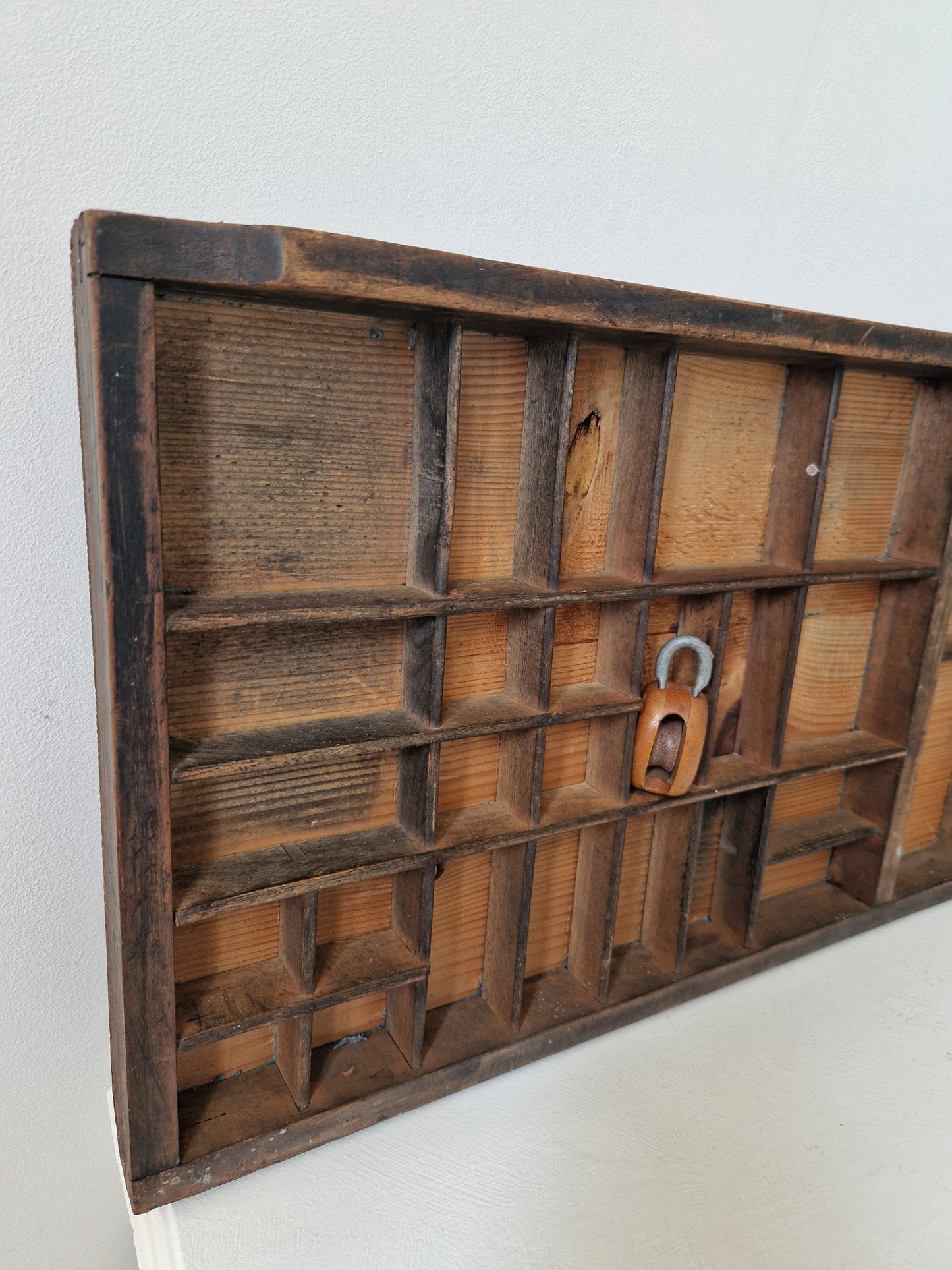 houten opbergvakjes brocante decor