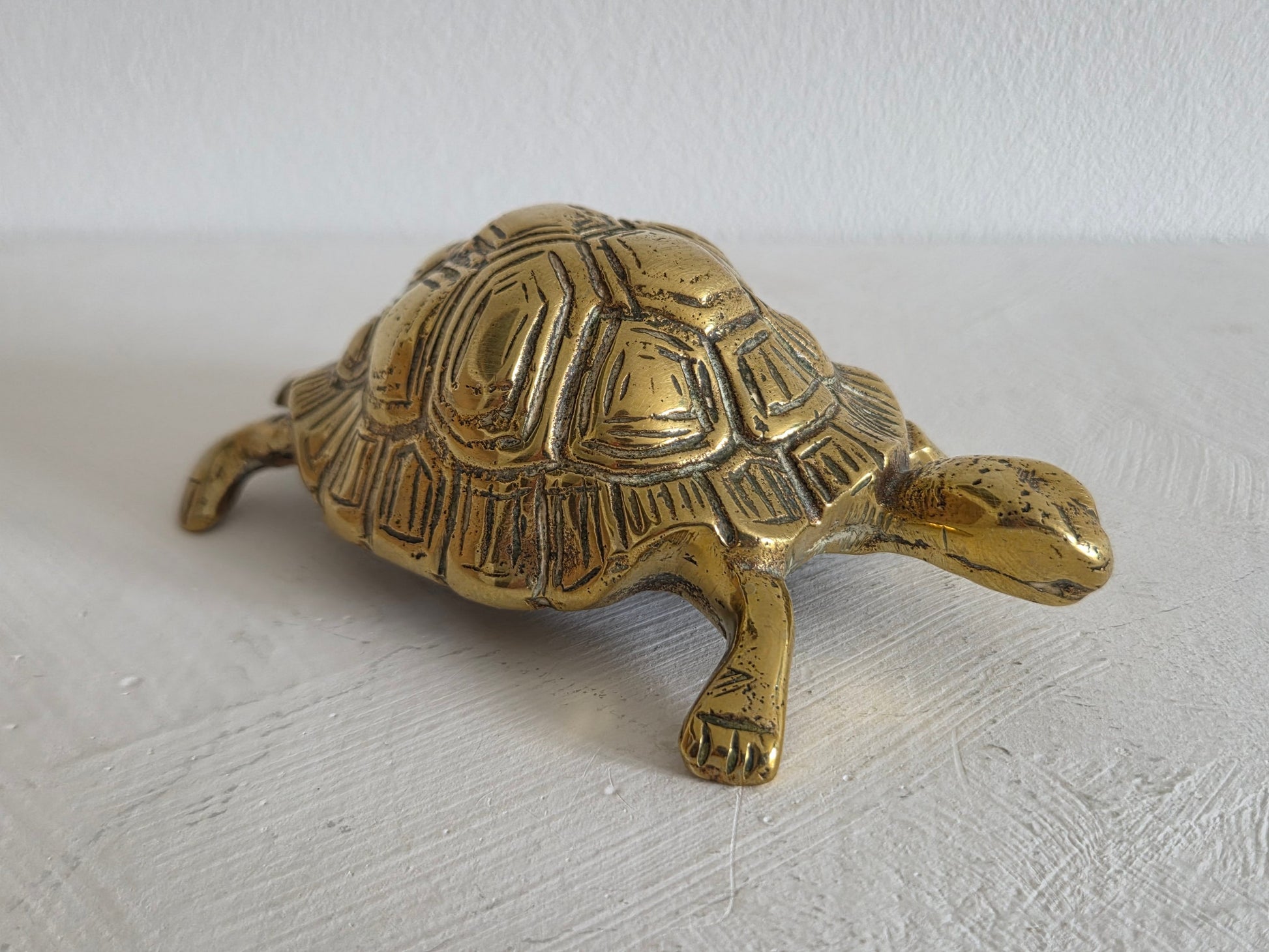 antiek messing dierenbeeldje schildpad paperweight