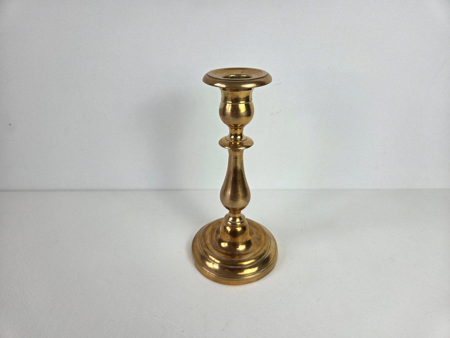 antieke messing kandelaar 20 cm