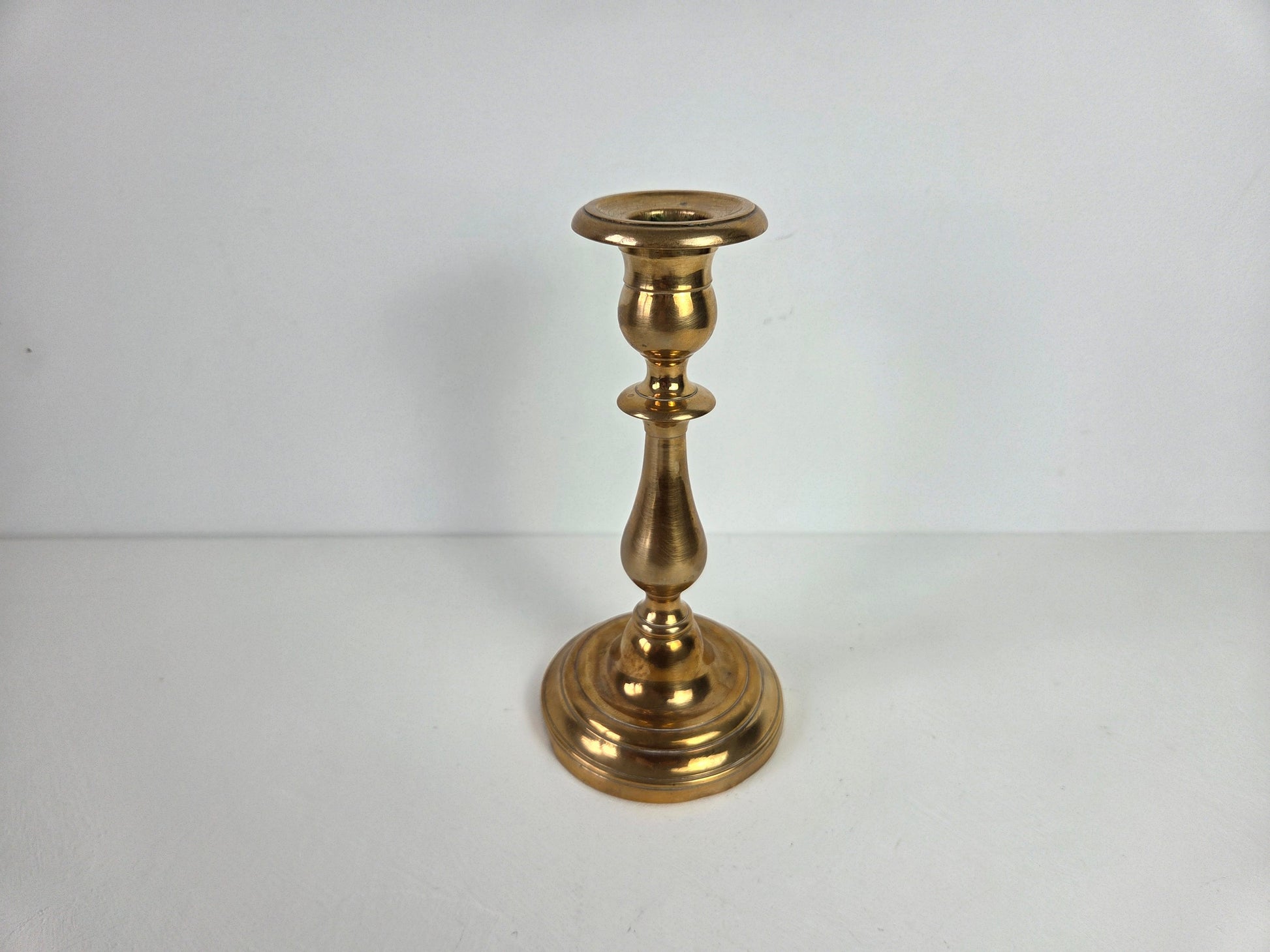 antieke messing kandelaar 20 cm