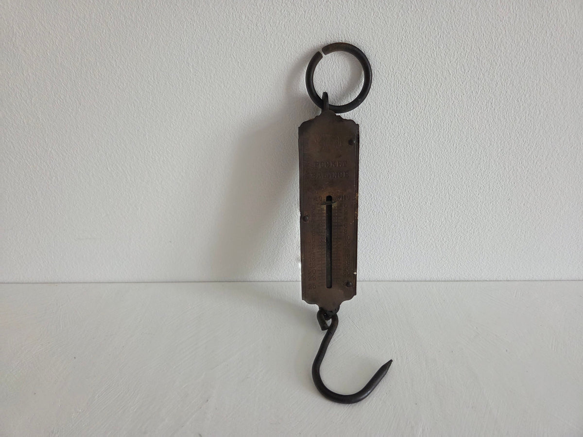 vintage unster messing schaalverdeling kilo haak