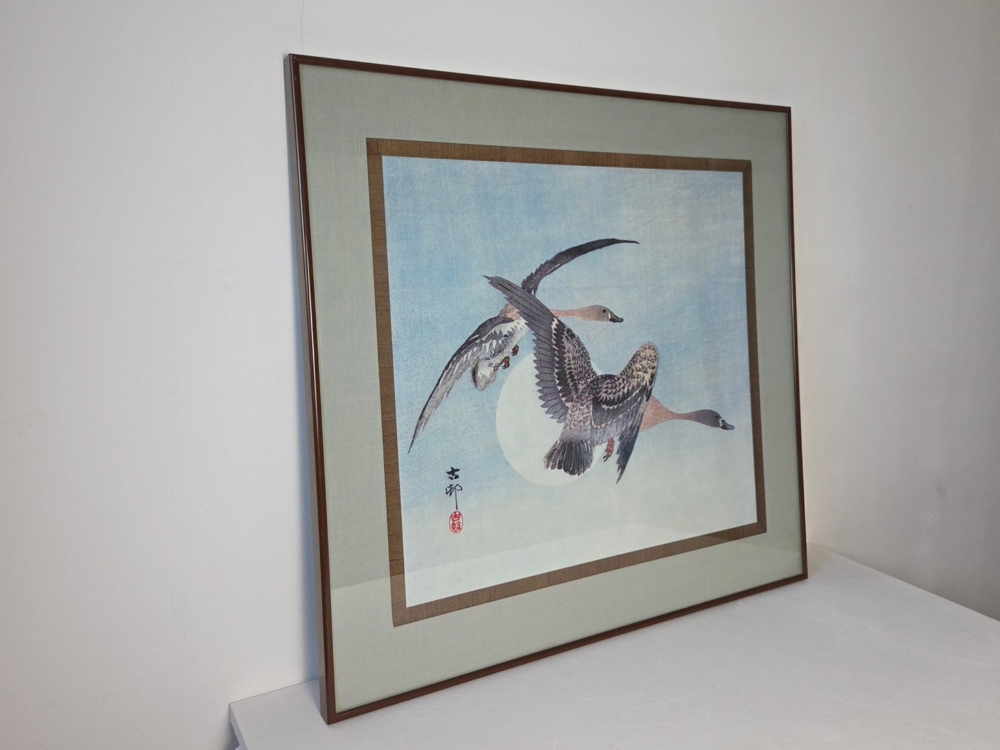 ohara koson wandprent met ganzen

