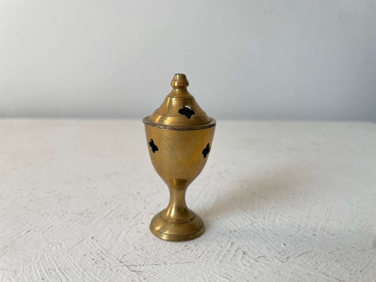 miniatuur wierookhouder messing