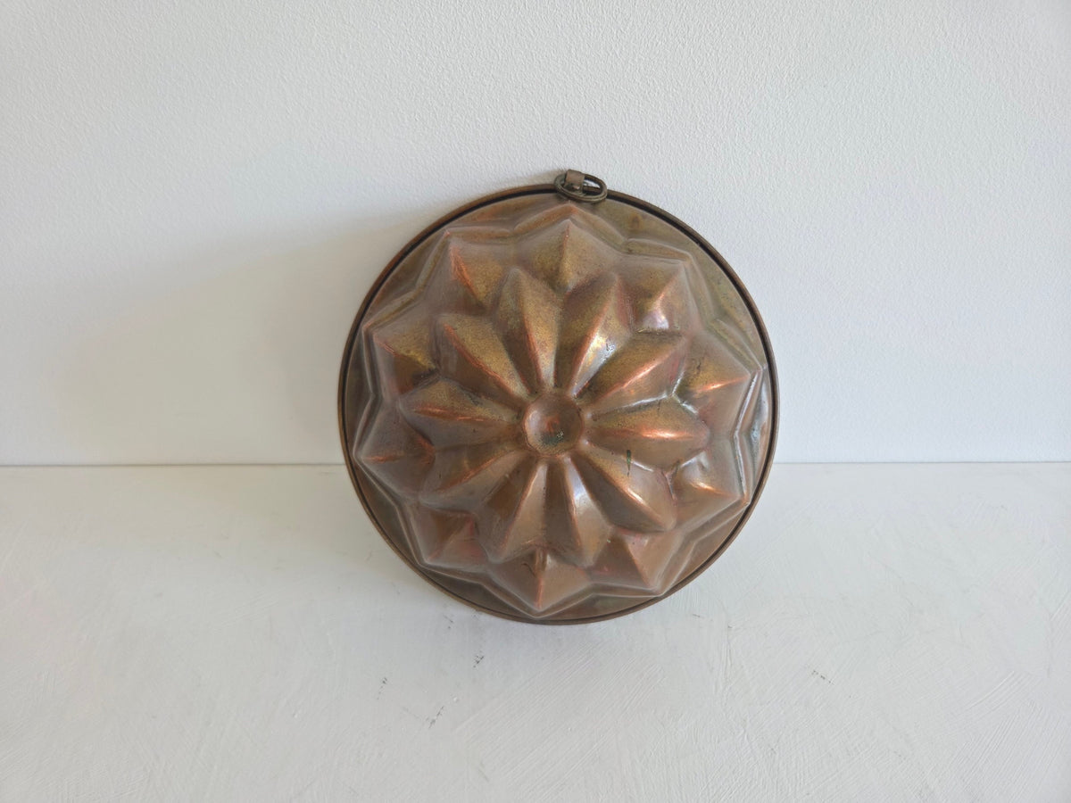 antieke koperen bakvorm hoogte 10 cm