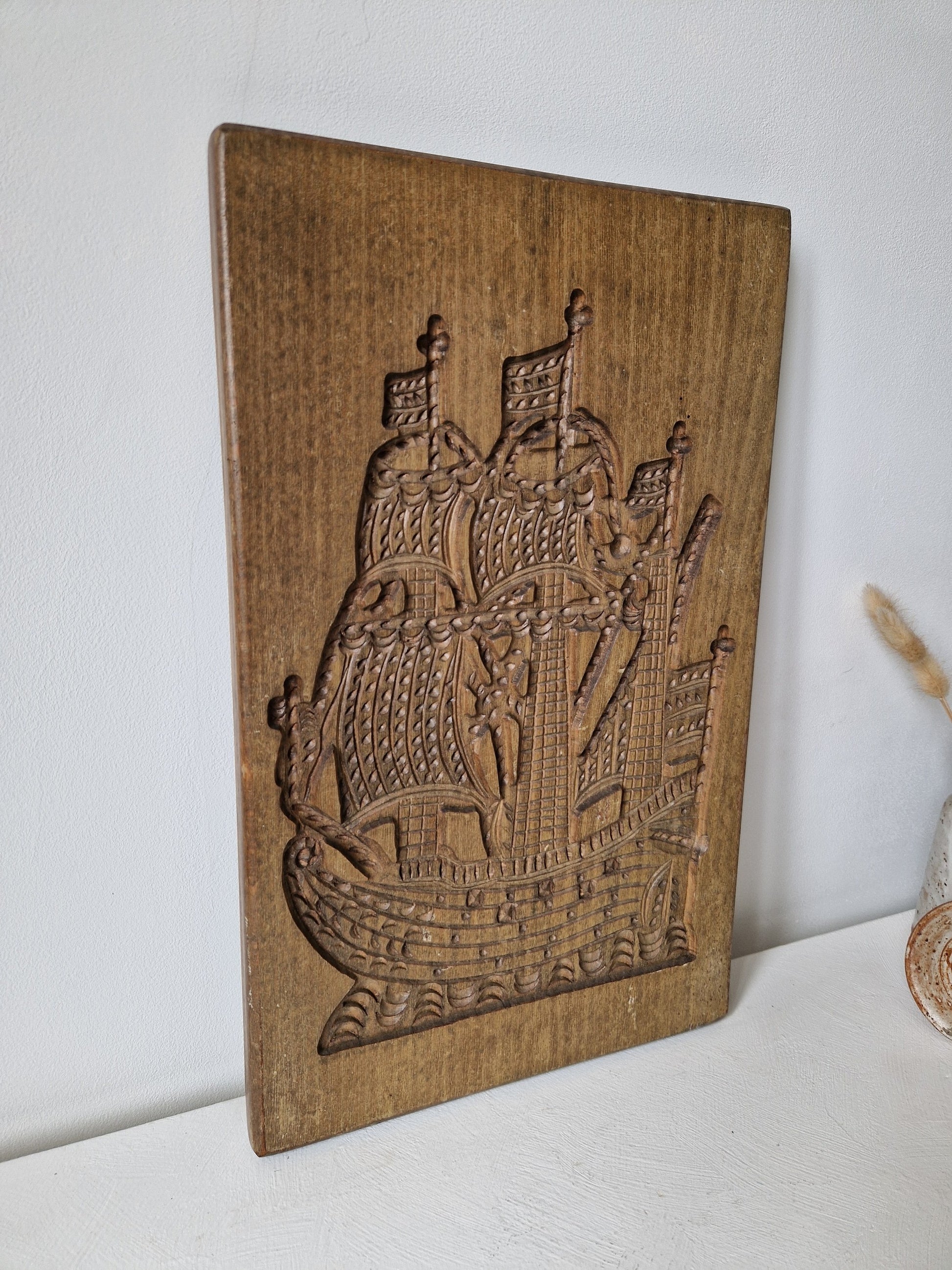 houten speculaasvorm met 3 masten