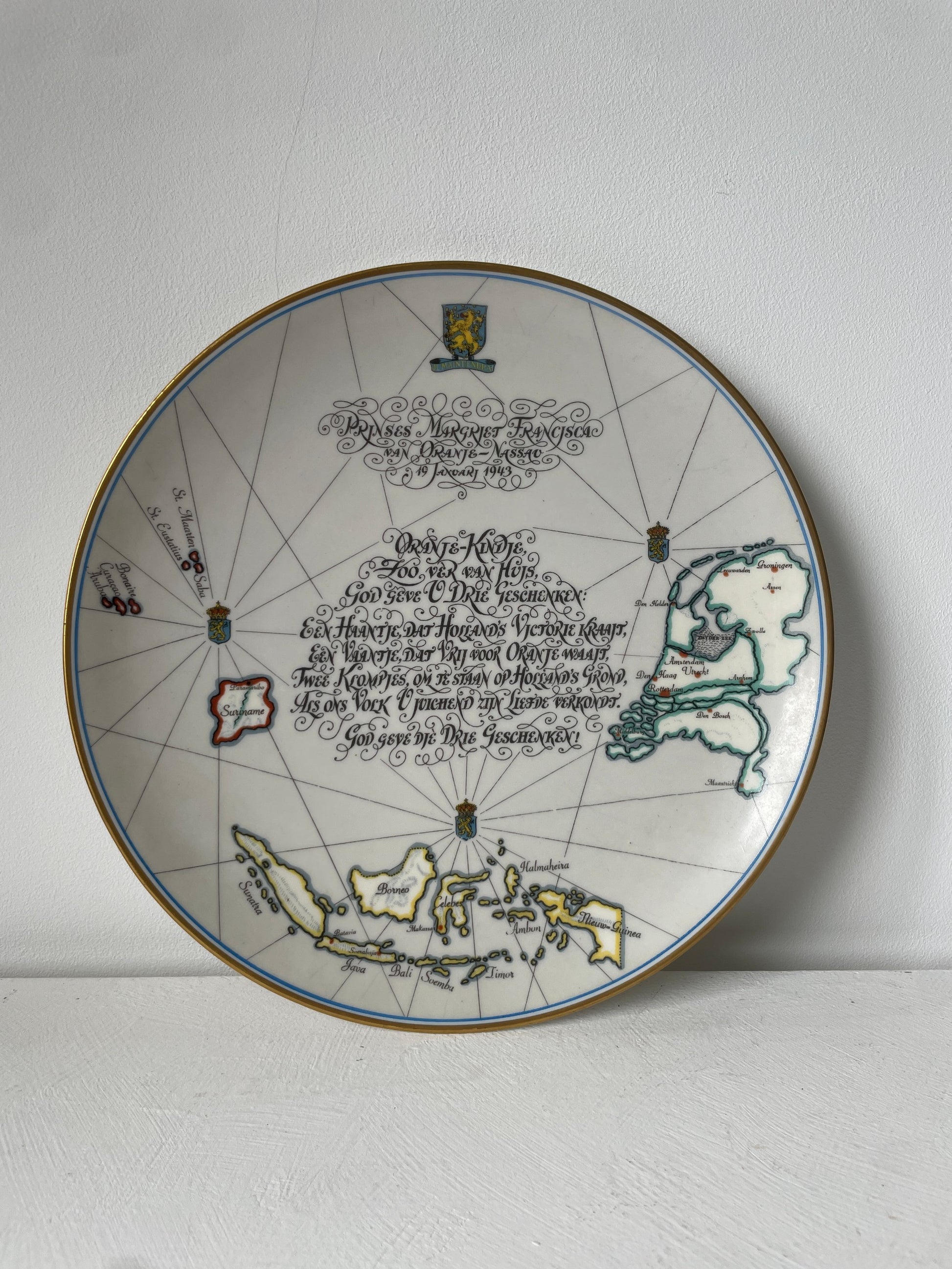 wandbord geboorte prinses Margriet 1943