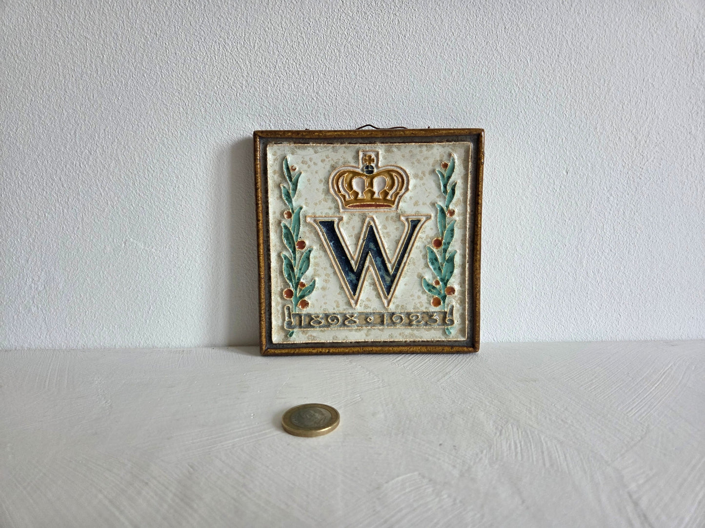 Porceleyne Fles tegel 25 jaar troon Wilhelmina oranje