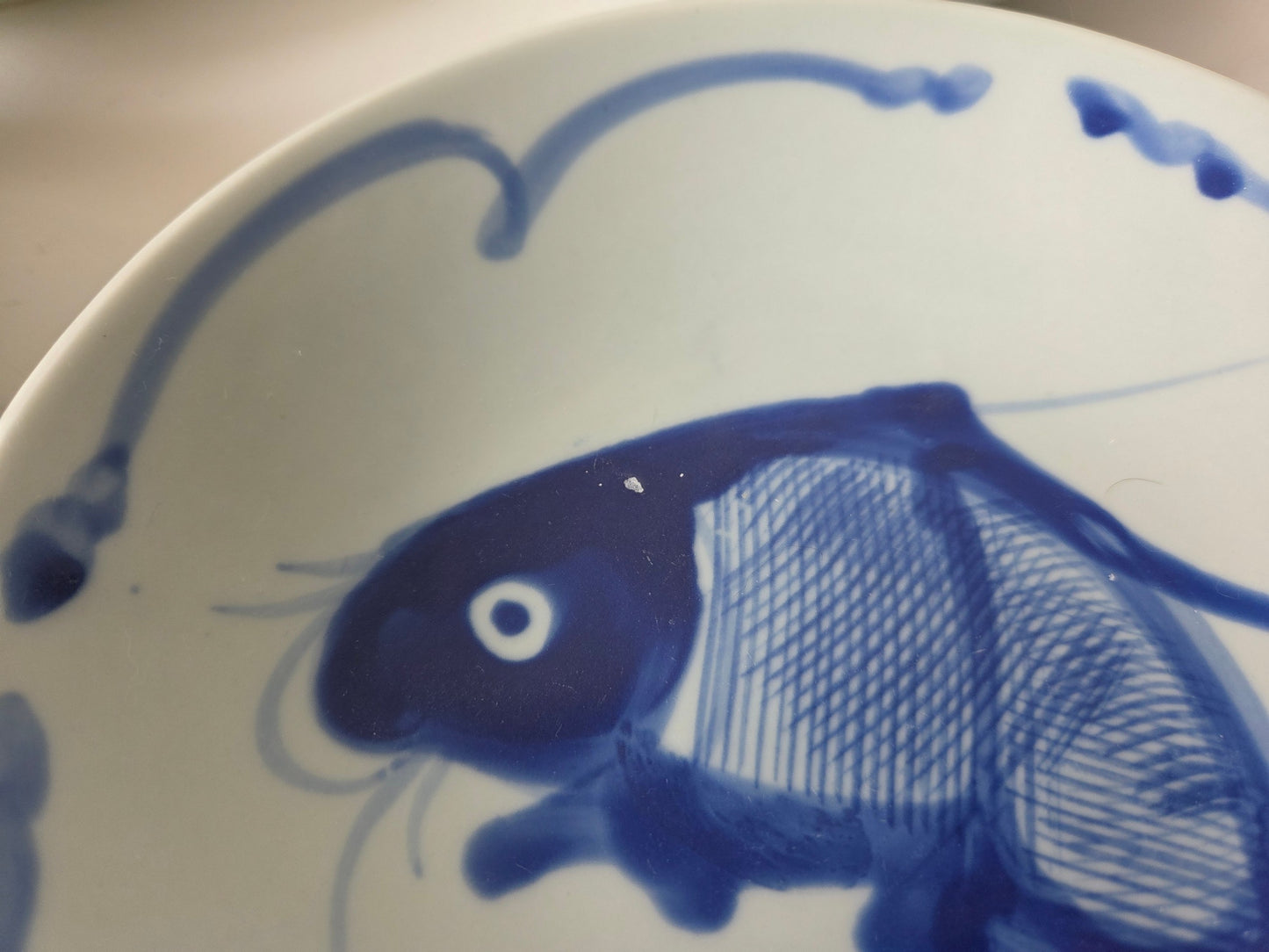 bovenaanzicht van koi schaaltjes op tafel