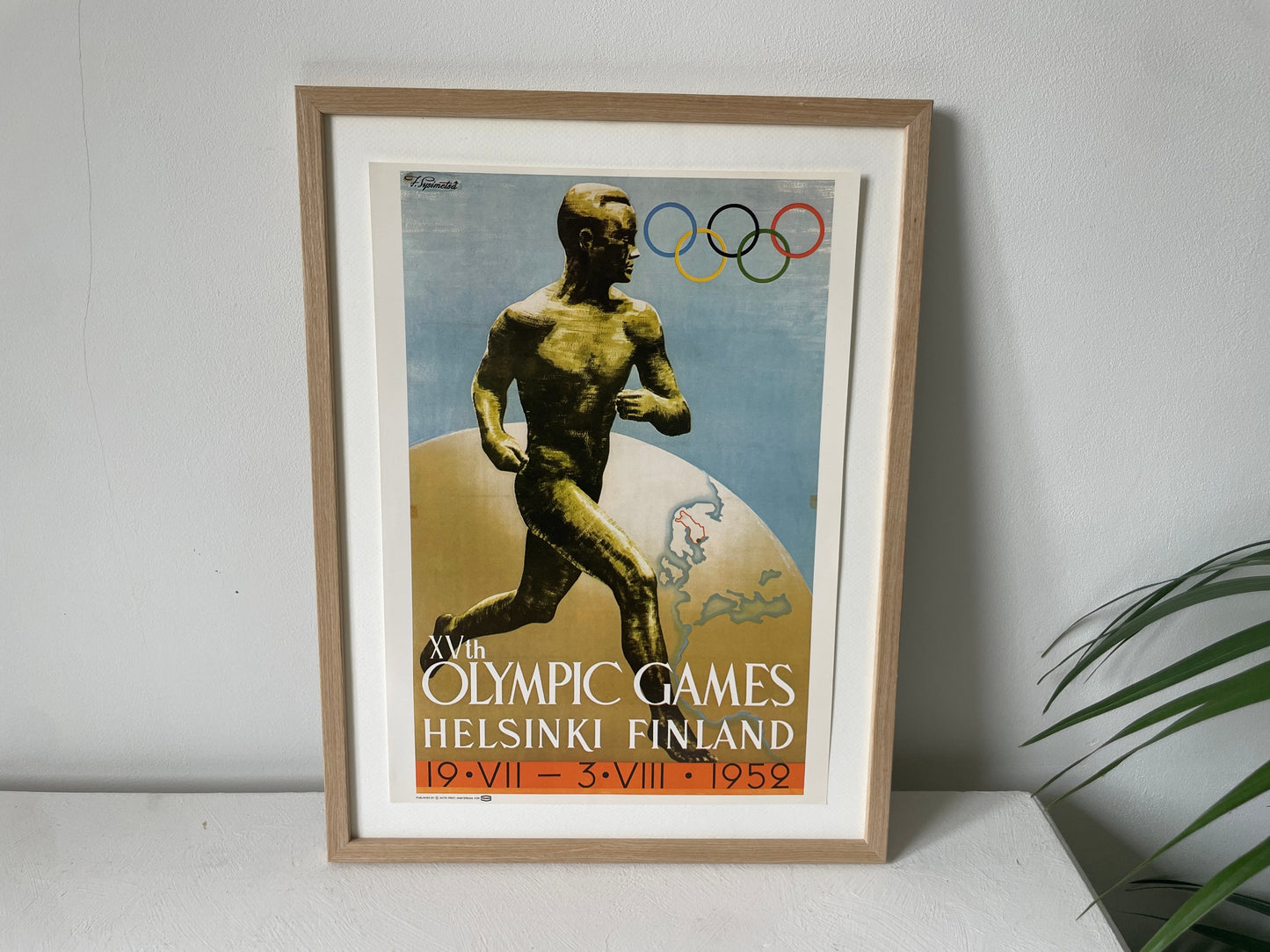 reproductie olympische affiche Helsinki 1952 met loper