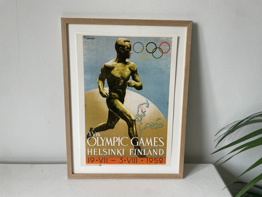 reproductie olympische affiche Helsinki 1952 met loper