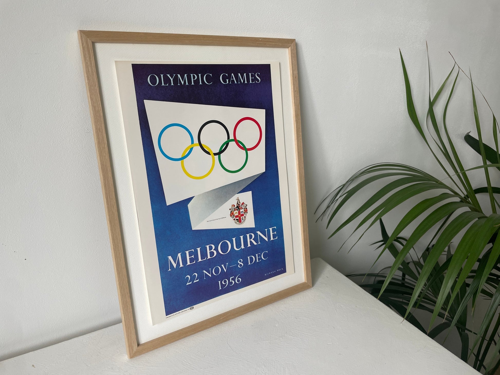 abstracte olympische poster met geometrisch ontwerp